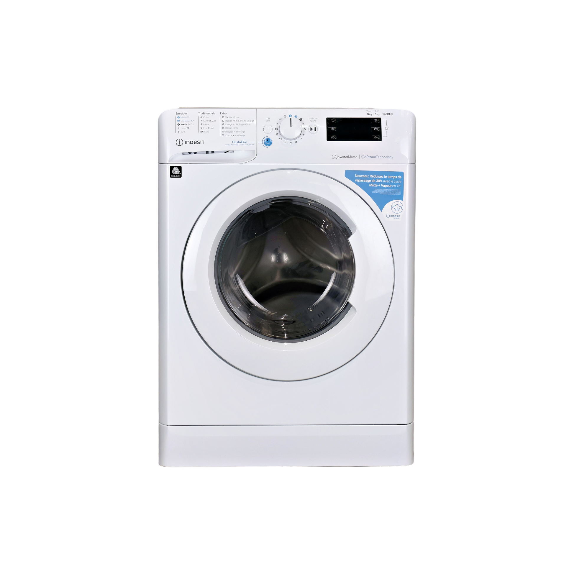 Lave-linge sechant 8 kg Reconditionné INDESIT BDE86435WVFR