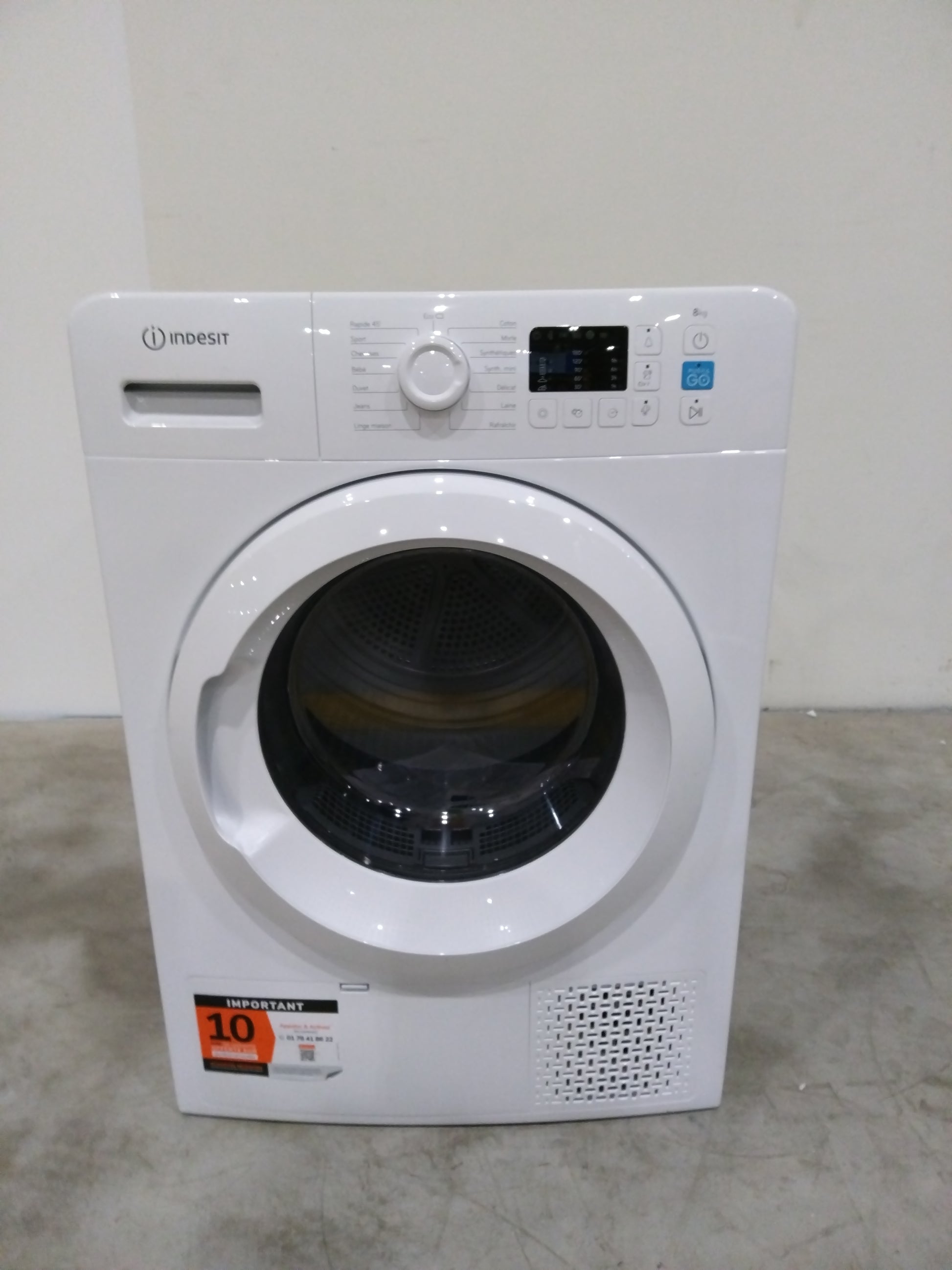 Seche-Linge Pompe À Chaleur 8 kg Reconditionné INDESIT YTNM1081FR : détails