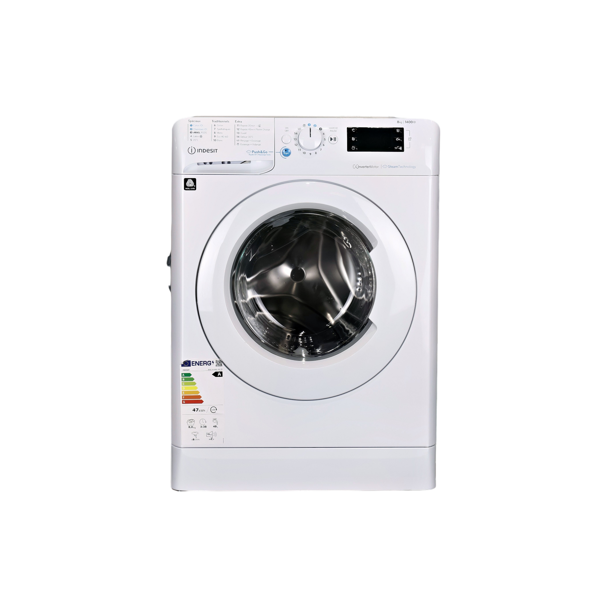 Lave-linge Hublot 8 kg Reconditionné INDESIT BWE81496XWVFR