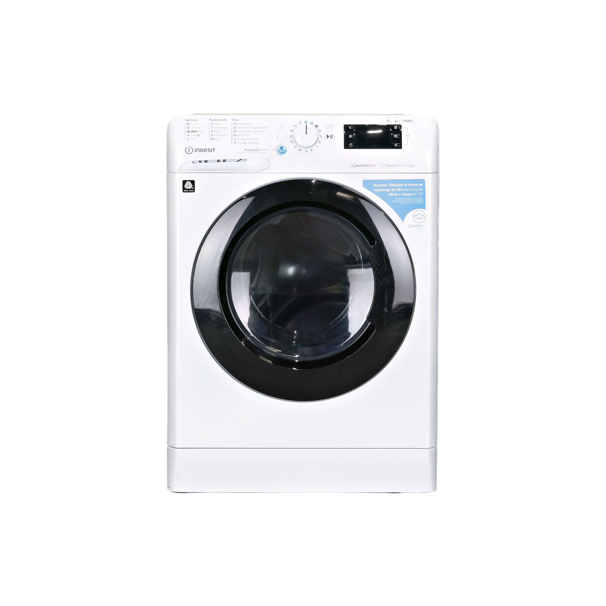 Lave-linge Sechant 9 kg Reconditionné INDESIT BDE96435WKVFR