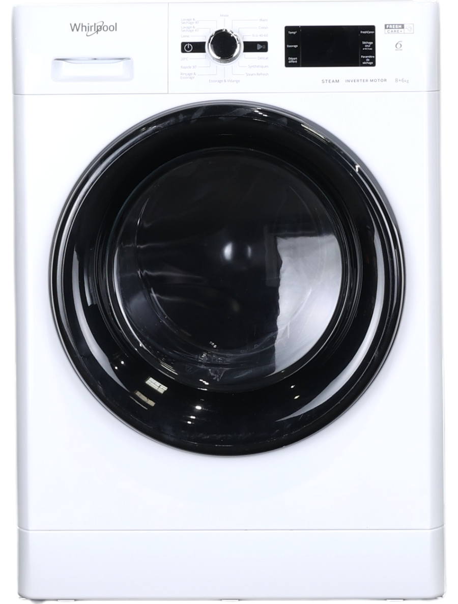 Lave-linge Sechant 8 kg Reconditionné WHIRLPOOL FWDGP861483BVFRN