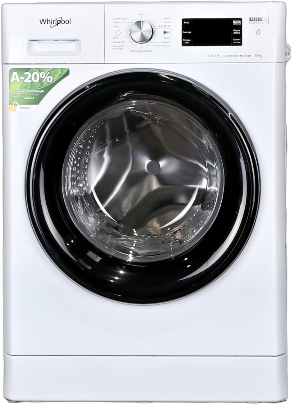 Lave-linge Hublot 9 kg Reconditionné WHIRLPOOL FFBB9489BVFR