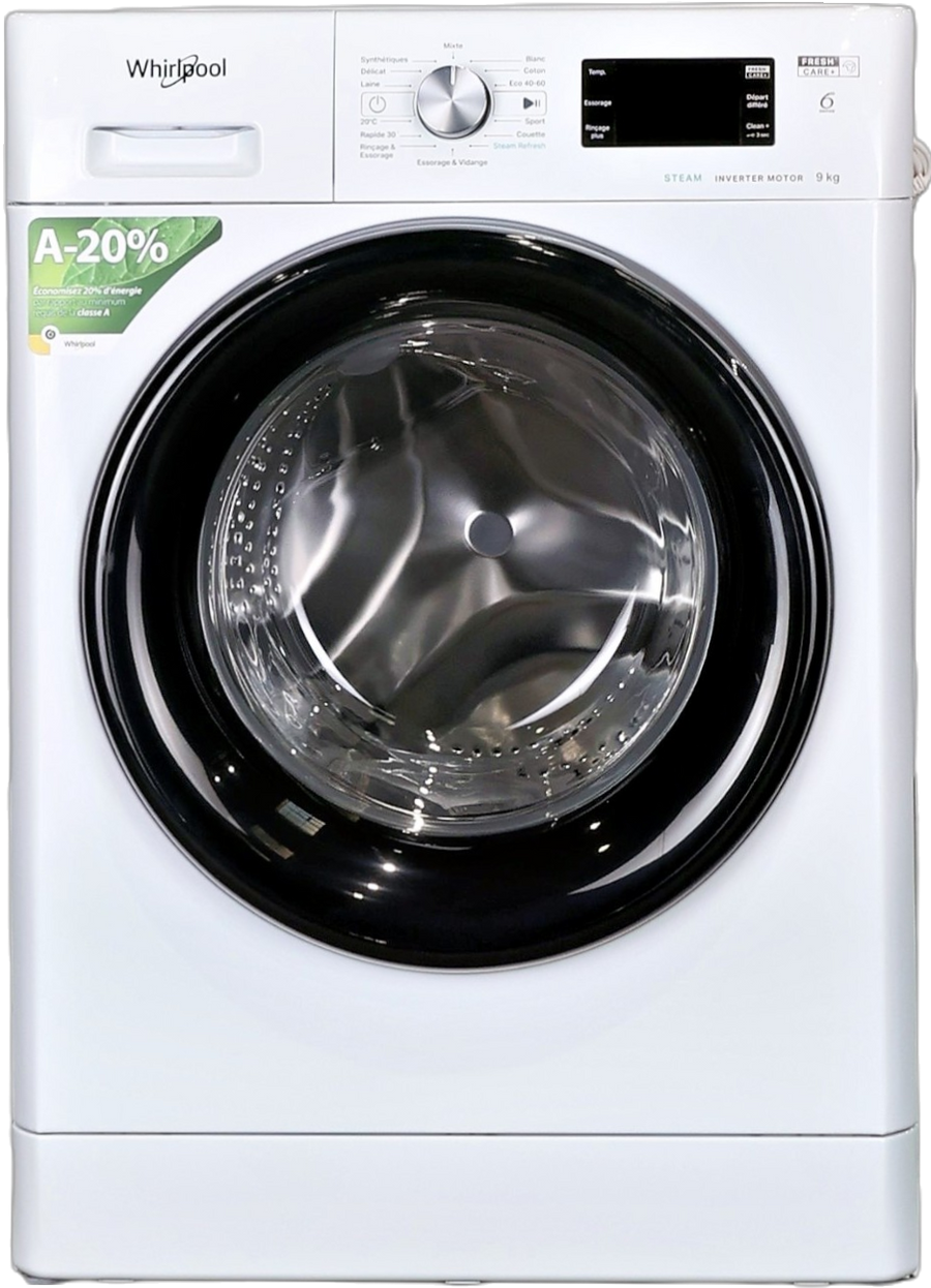 Lave-linge Hublot 9 kg Reconditionné WHIRLPOOL FFBB9489BVFR