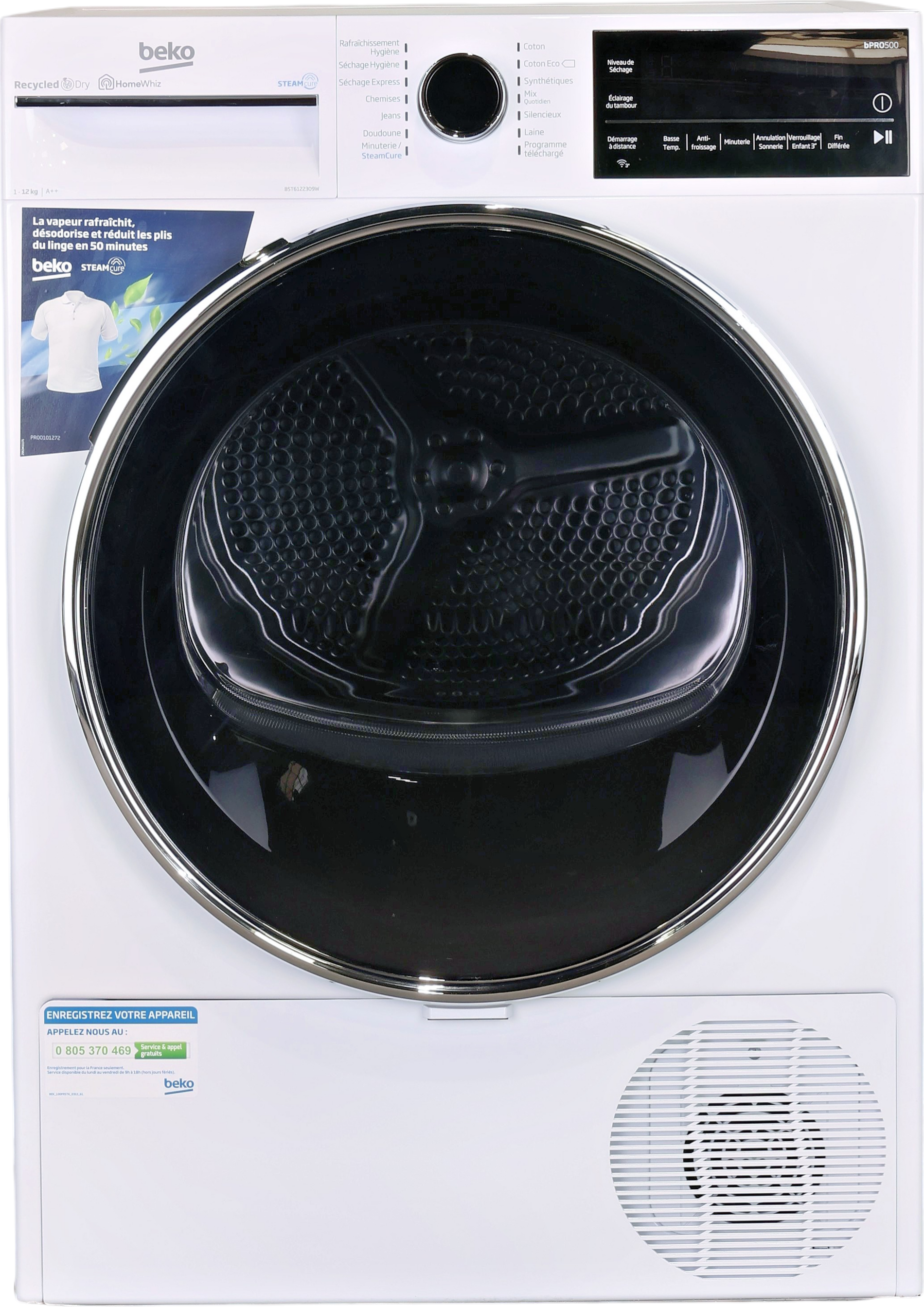 Seche-linge Pompe à Chaleur 12 kg Reconditionné BEKO B5T6122309W