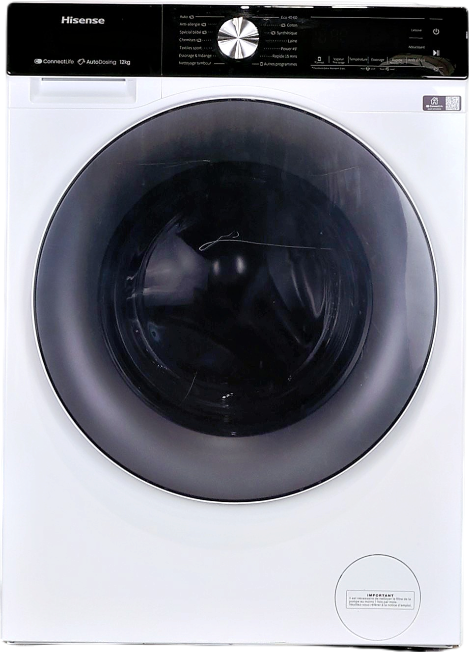 Lave-linge Hublot 12 kg Reconditionné HISENSE WF5S1245BW