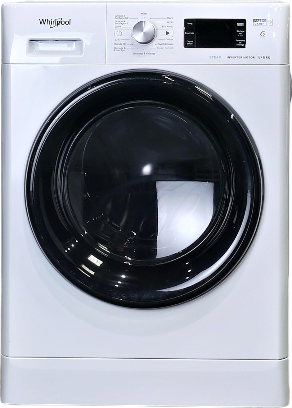 Lave-linge Sechant 8 kg Reconditionné WHIRLPOOL FFWDB864369BVFR