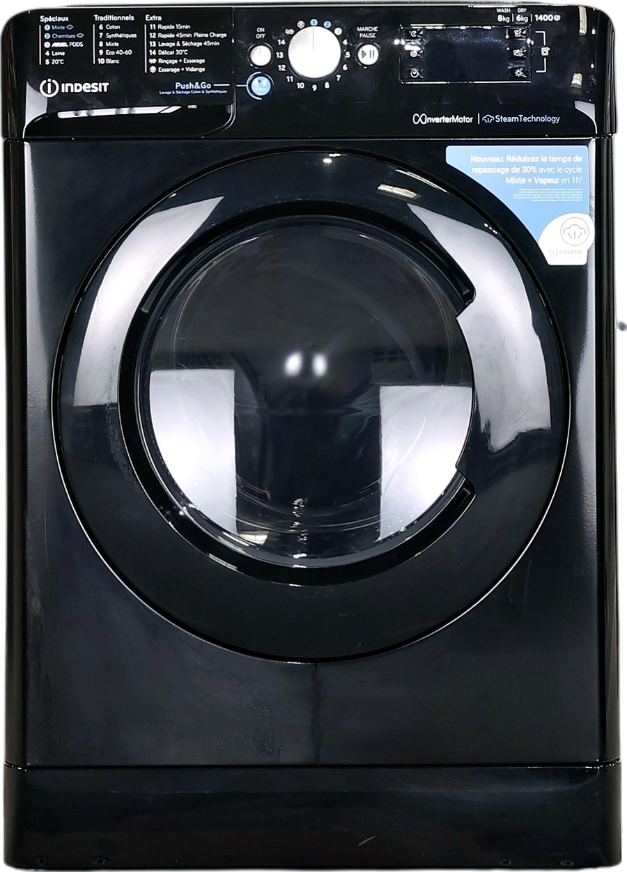 Lave-linge Sechant 8 kg Reconditionné INDESIT BDE86435BKVFR