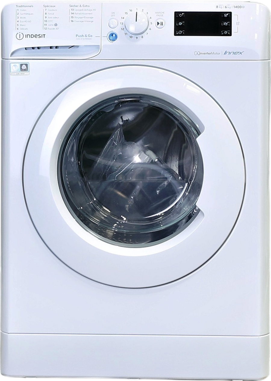 Lave-linge Sechant 8 kg Reconditionné INDESIT BDE861483XWFRN