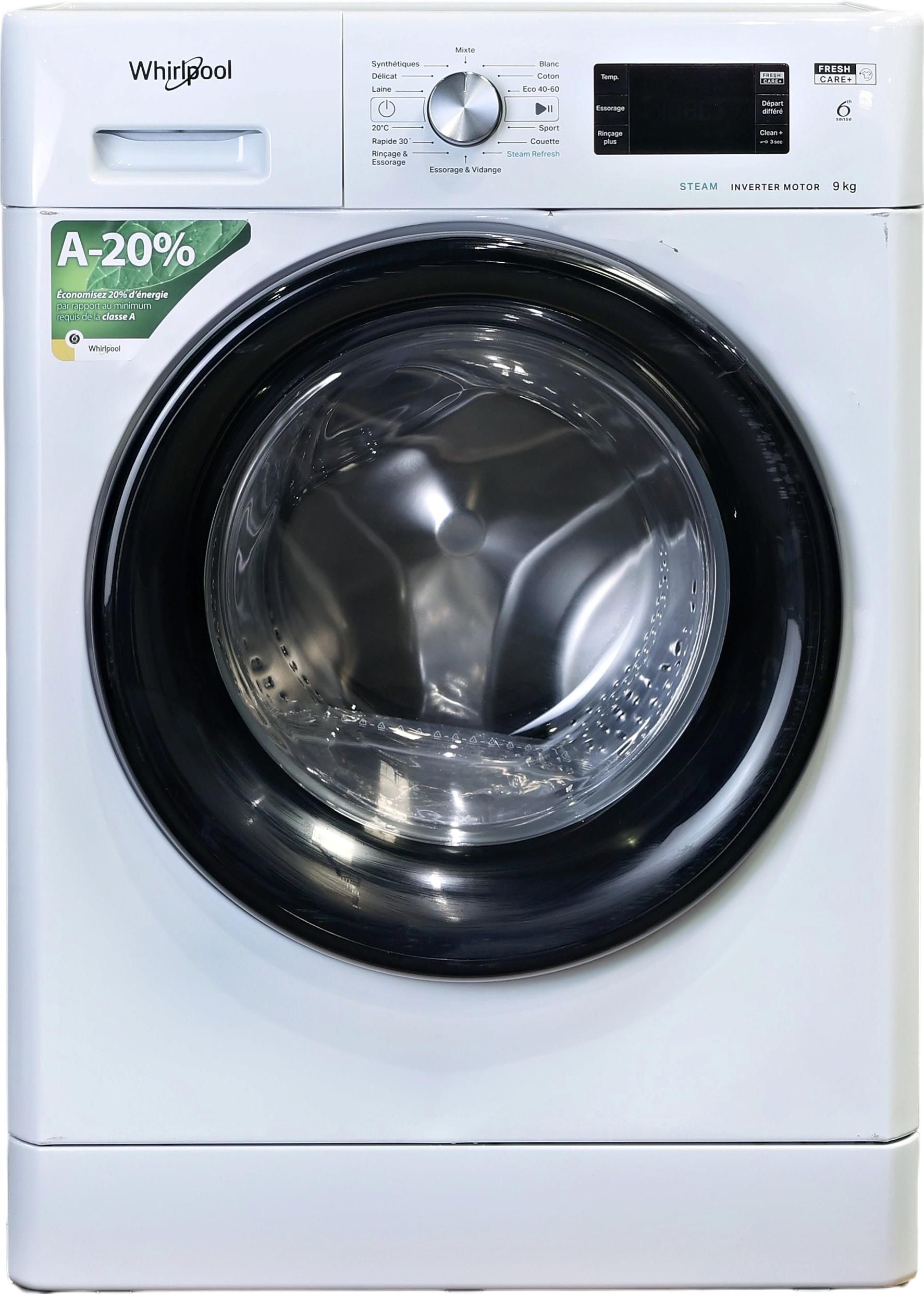 Lave-linge Hublot 9 kg Reconditionné WHIRLPOOL FFBB9489BVFR