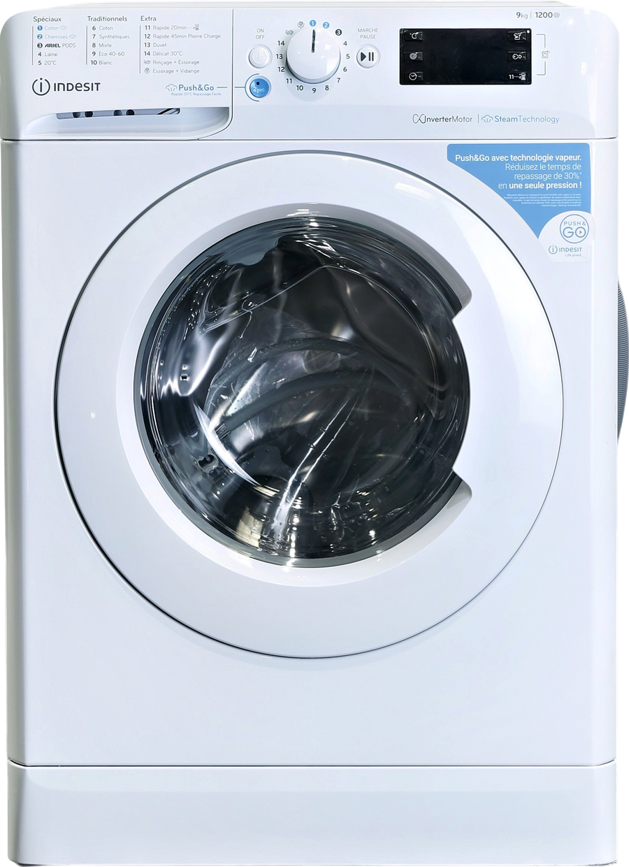 Lave-linge Hublot 9 kg Reconditionné INDESIT BWE91296XWVFR
