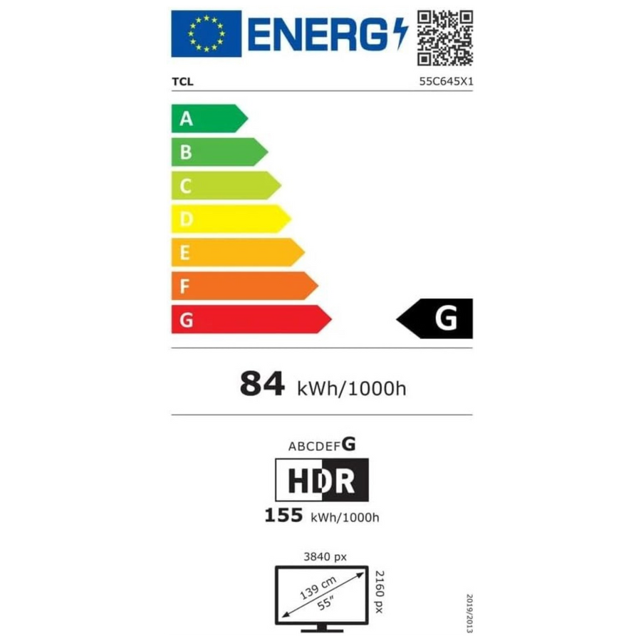 Téléviseur LED 55 pouces Reconditionné TCL 55C645 139 cm (55")