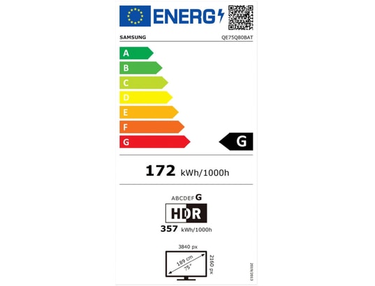 Téléviseur LED 74 pouces Reconditionné SAMSUNG QE75Q80B