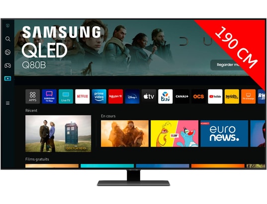 Téléviseur LED 74 pouces Reconditionné SAMSUNG QE75Q80B