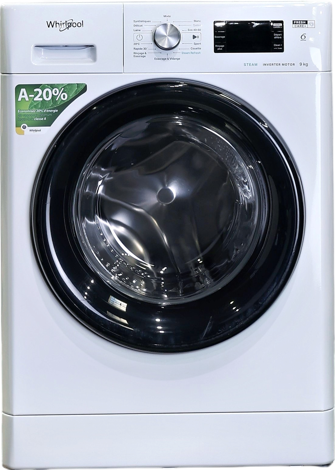 Lave-linge Hublot 9 kg Reconditionné WHIRLPOOL FFBP9489BVFR