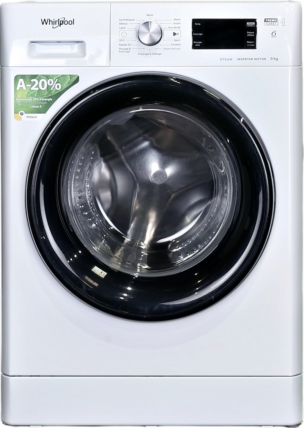 Lave-linge Hublot 9 kg Reconditionné WHIRLPOOL FFBP9489BVFR