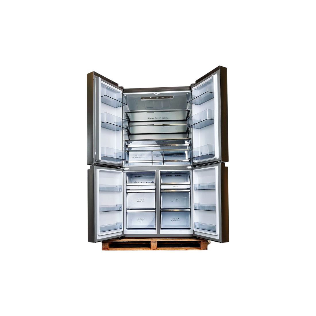 Réfrigérateur Multi-Portes 609 L Reconditionné HISENSE RQ758N4SBSE : vue de l'intérieur