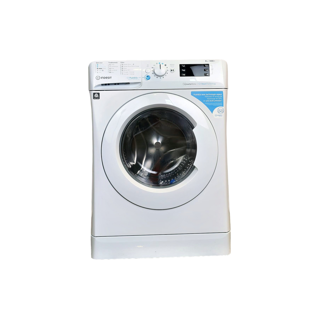 Lave-Linge Hublot 8 kg Reconditionné INDESIT BWE81495XWVFR : vue de face