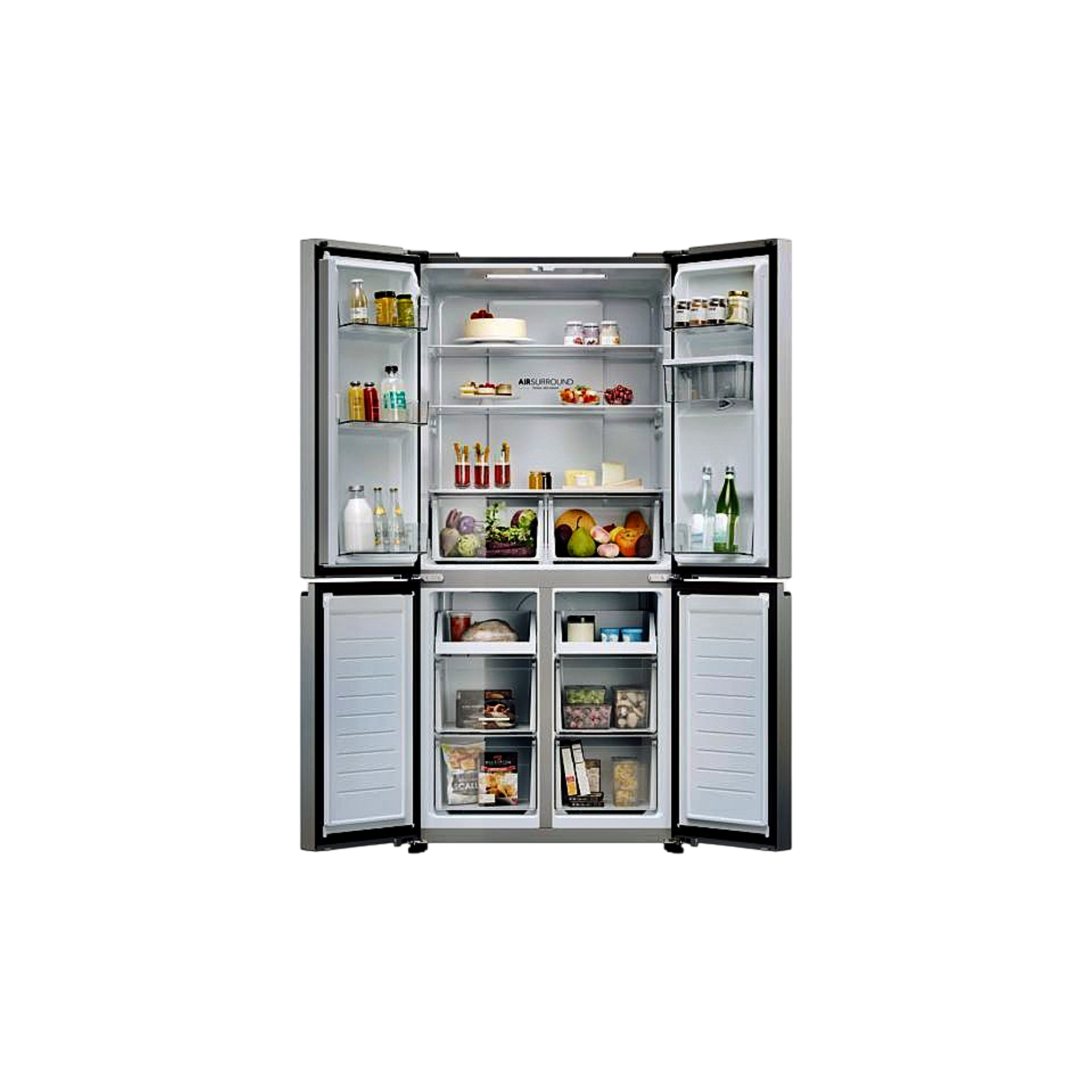 Réfrigérateur Multi-Portes 463 L Reconditionné HAIER HCR3818EWMM : vue de l'intérieur