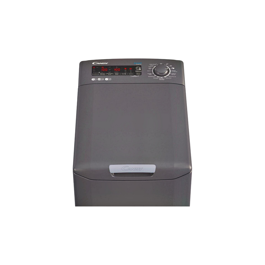 Lave-Linge Top 7 kg Reconditionné CANDY CSTSG27TMVE/1-47 : vue du haut ouverture et commandes
