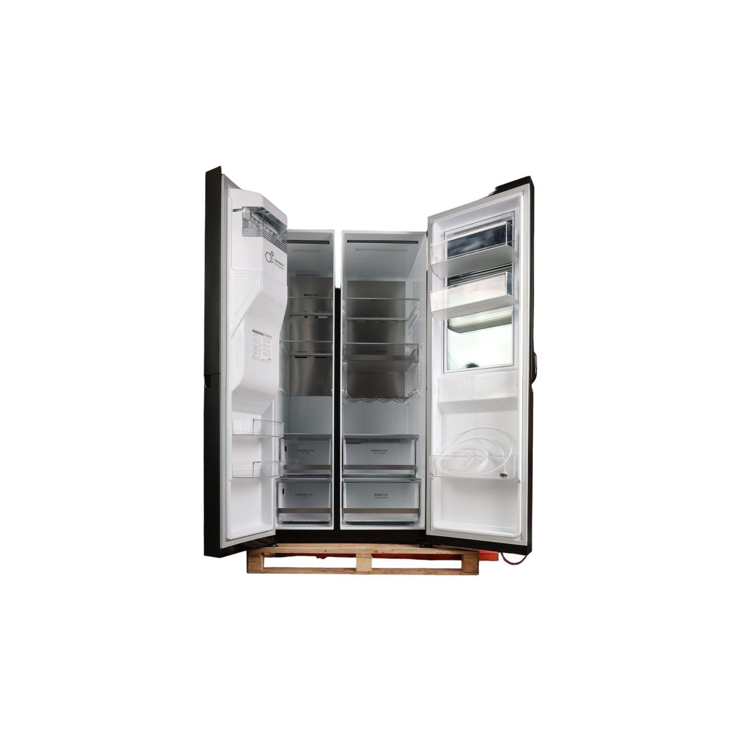 Réfrigérateur Américain 635 L Reconditionné LG GSXV90MCAE : vue de l'intérieur