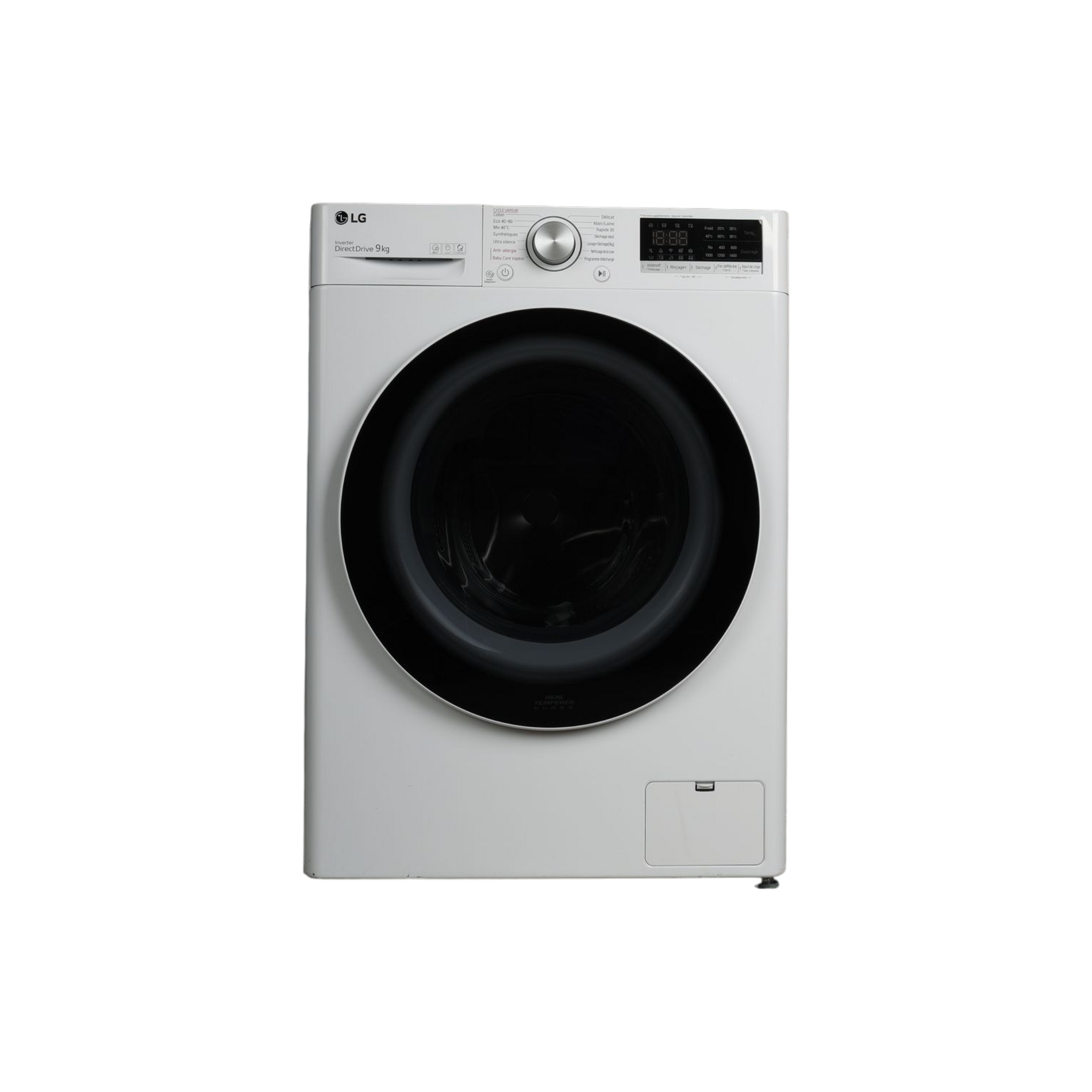 Lave-Linge Sechant 9 kg Reconditionné LG F954N40WRS : vue de face