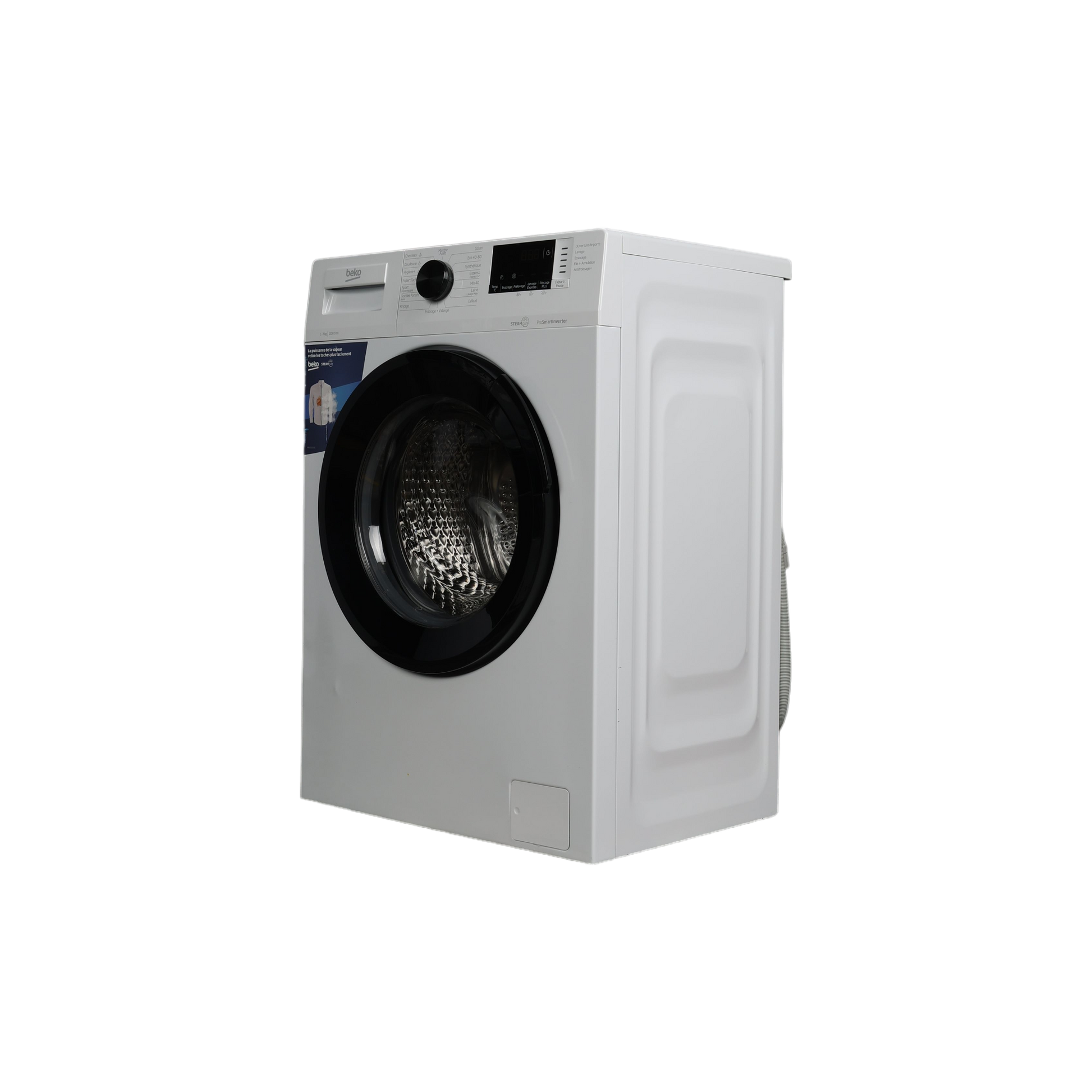 Lave-Linge Hublot 7 kg Reconditionné BEKO WUV72221BW : vue du côté droit