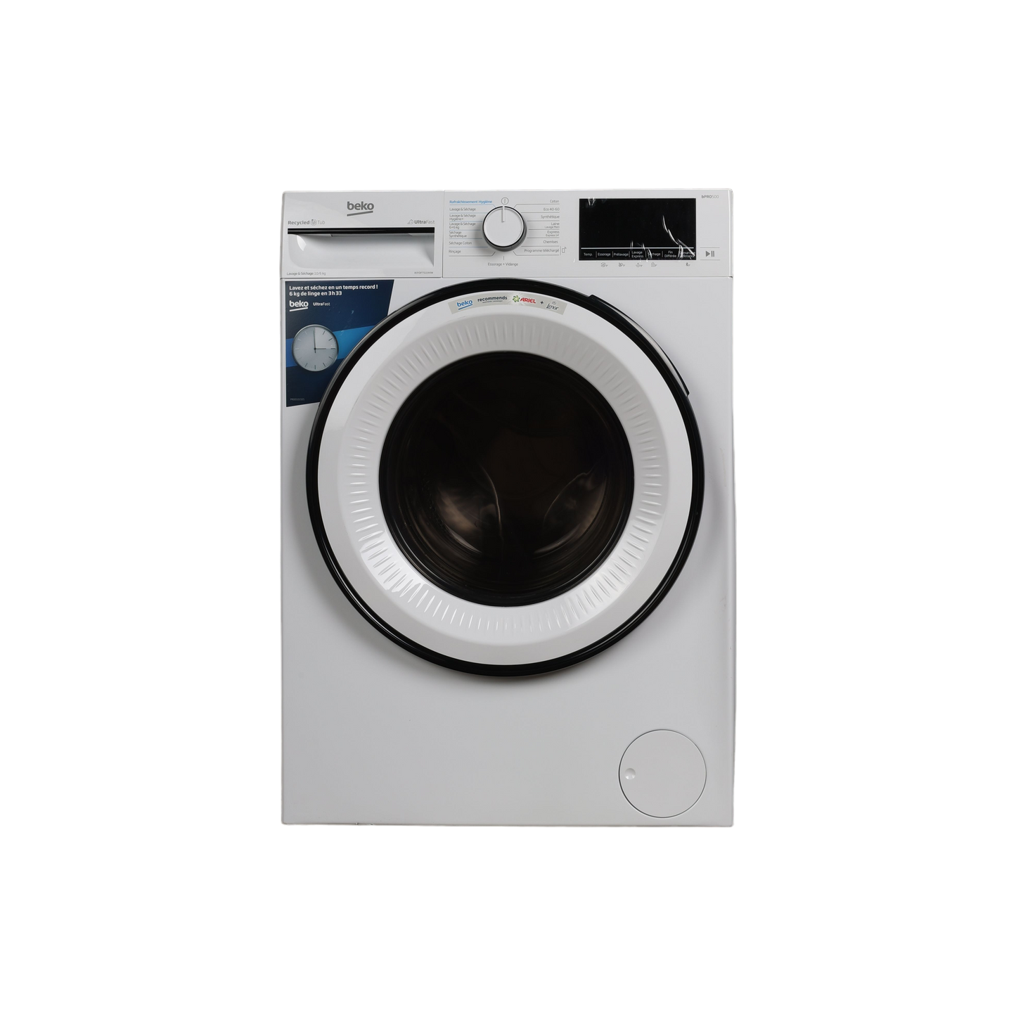 Lave-Linge Sechant 10 kg Reconditionné BEKO B3YDFT51044W : vue de face