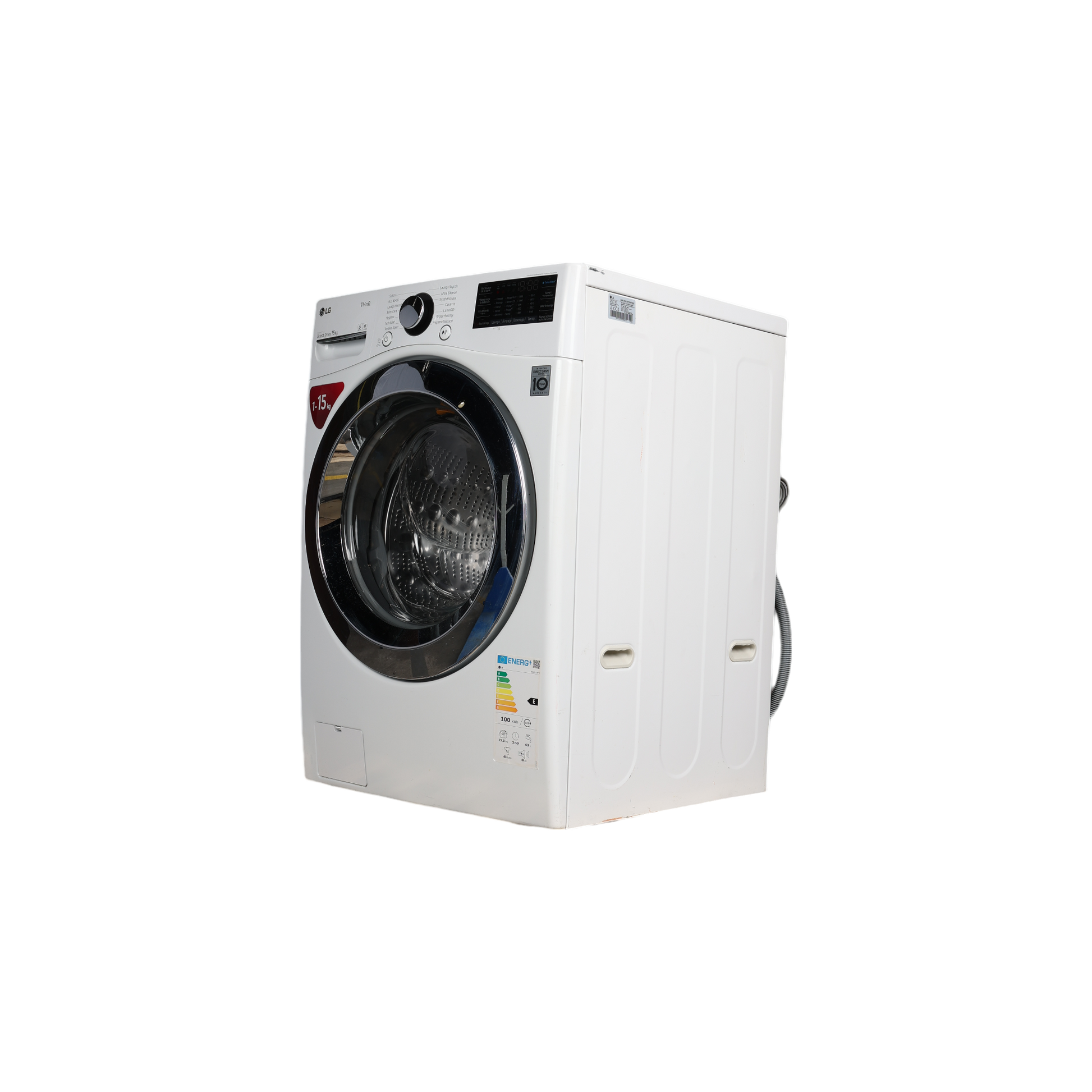 Lave-Linge Hublot 15 kg Reconditionné LG F51P12WH : vue du côté gauche