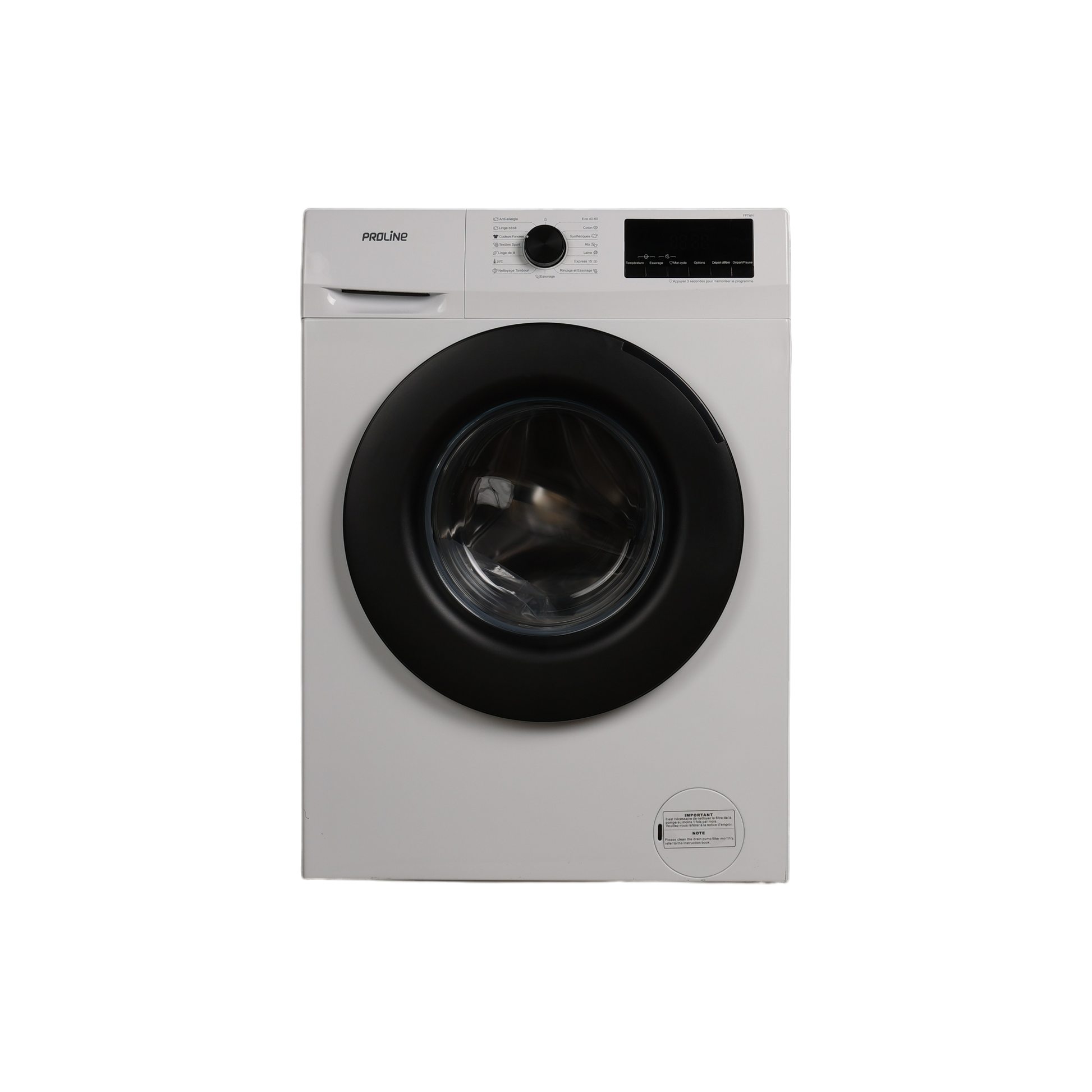 Lave-Linge Hublot 7 kg Reconditionné PROLINE FP7WH : vue de face