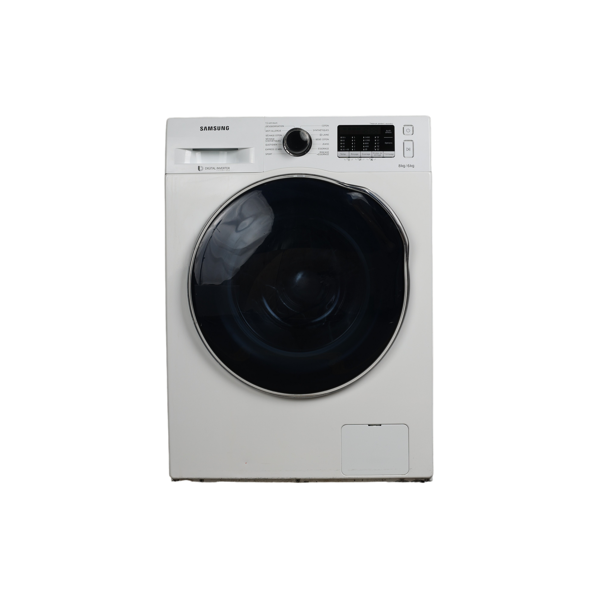 Lave-Linge Sechant 8 kg Reconditionné SAMSUNG WD80J5430AW : vue de face