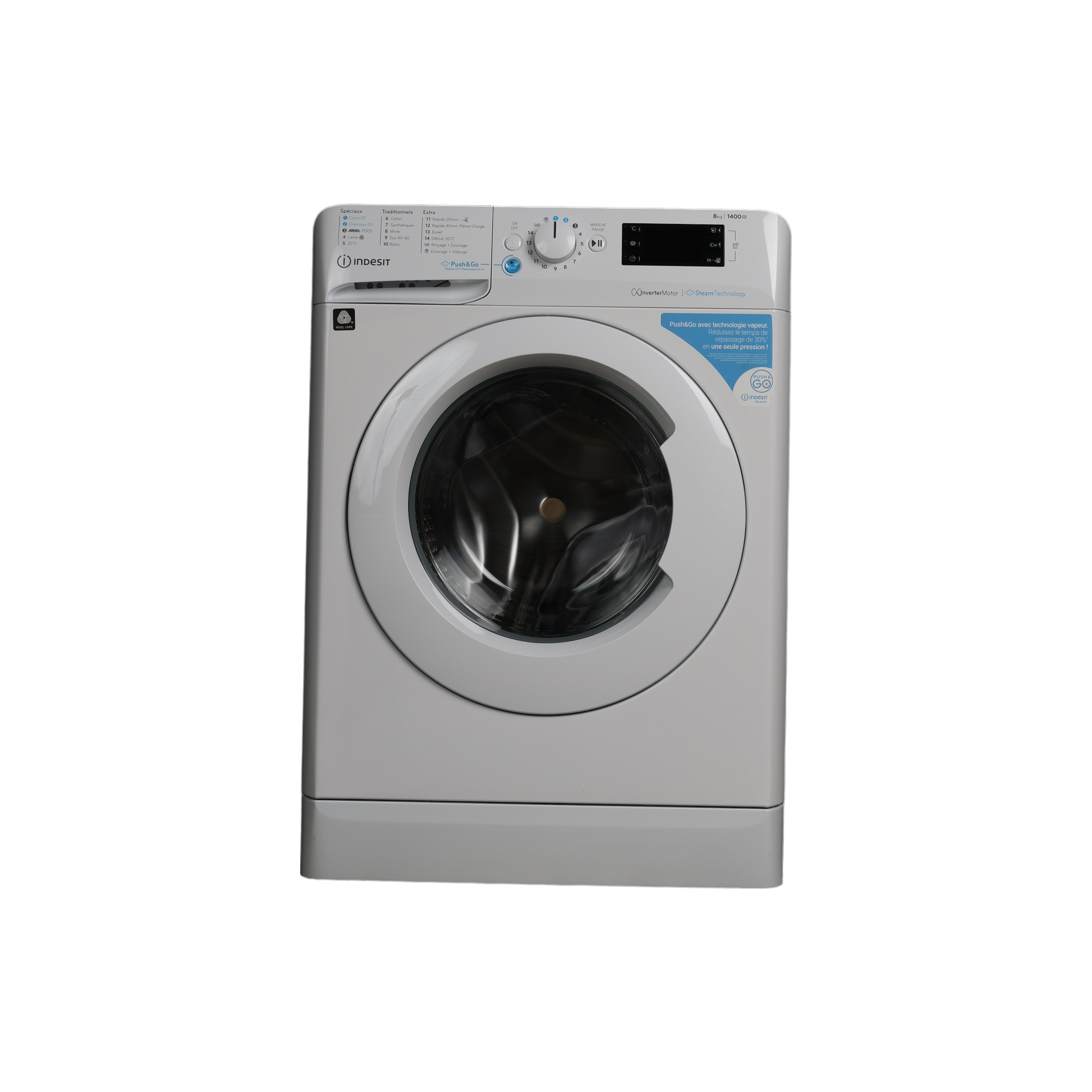 Lave-Linge Hublot 8 kg Reconditionné INDESIT BWE81496XWVFR : vue de face