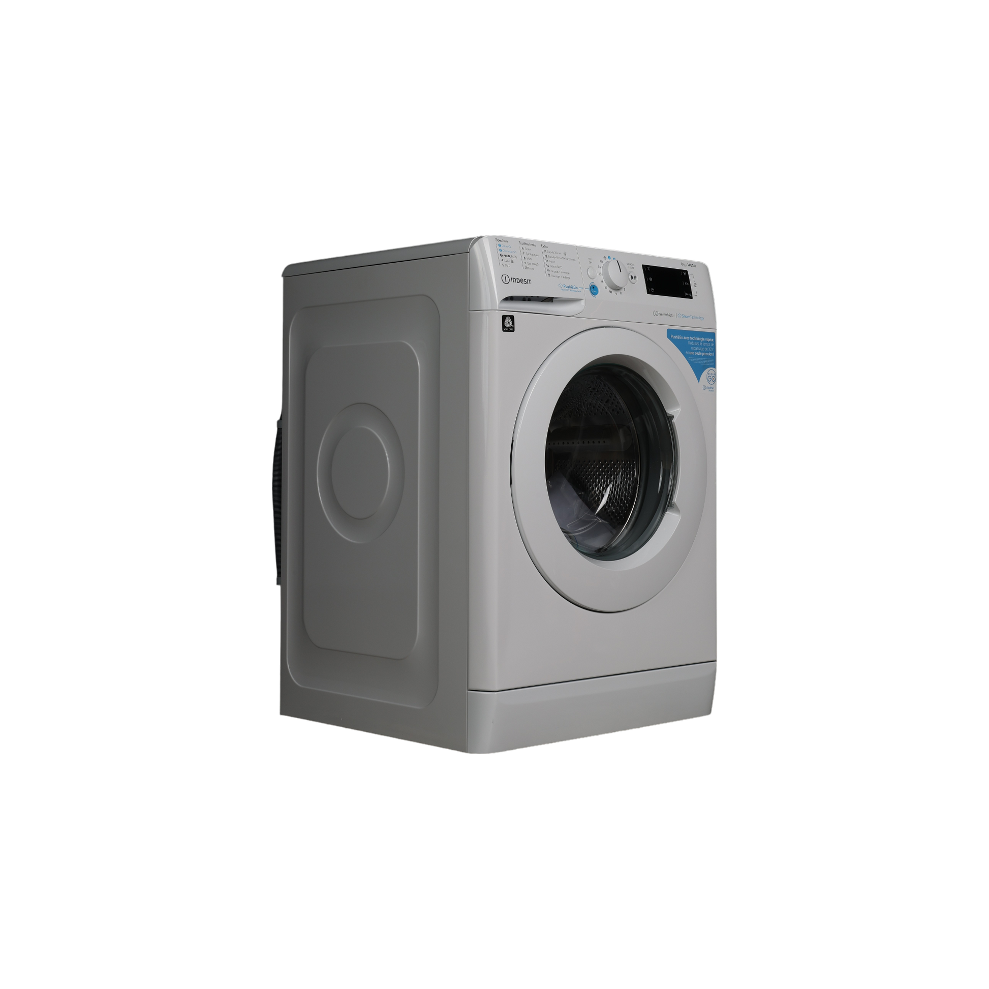 Lave-Linge Hublot 8 kg Reconditionné INDESIT BWE81496XWVFR : vue du côté gauche