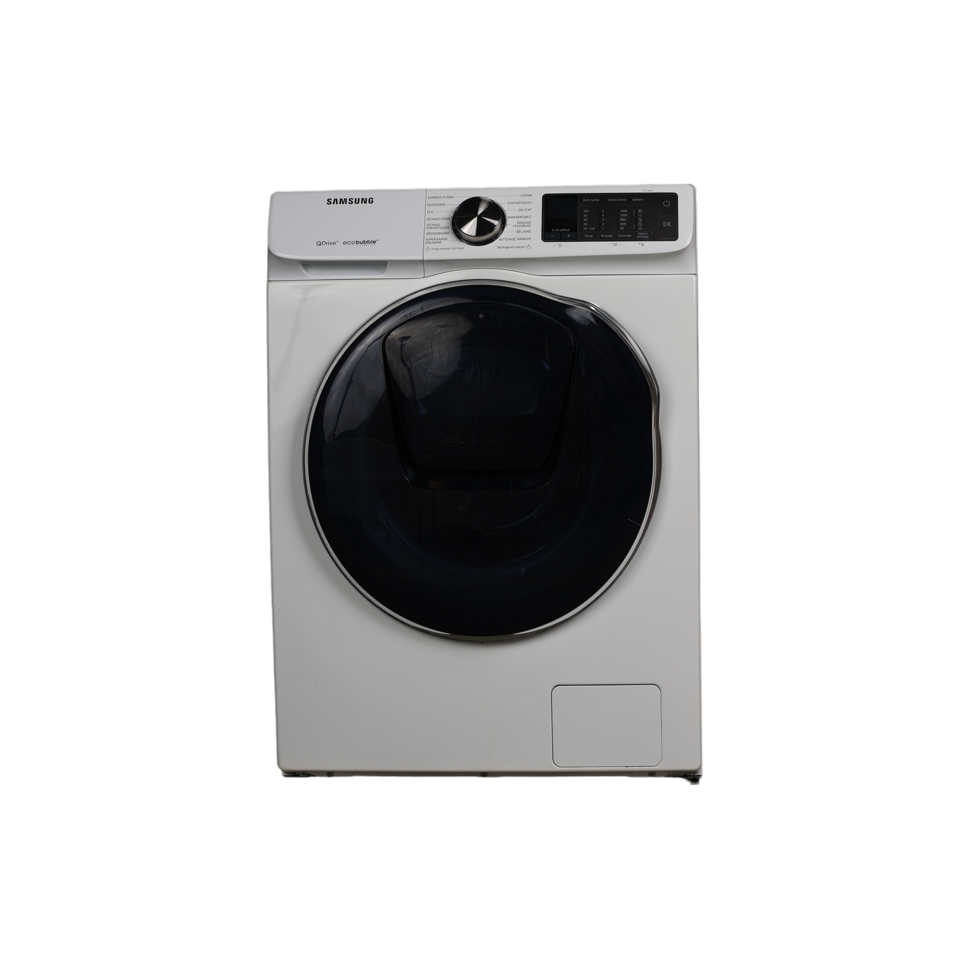 Lave-Linge Sechant 9 kg Reconditionné SAMSUNG WD90N645OOM : vue de face