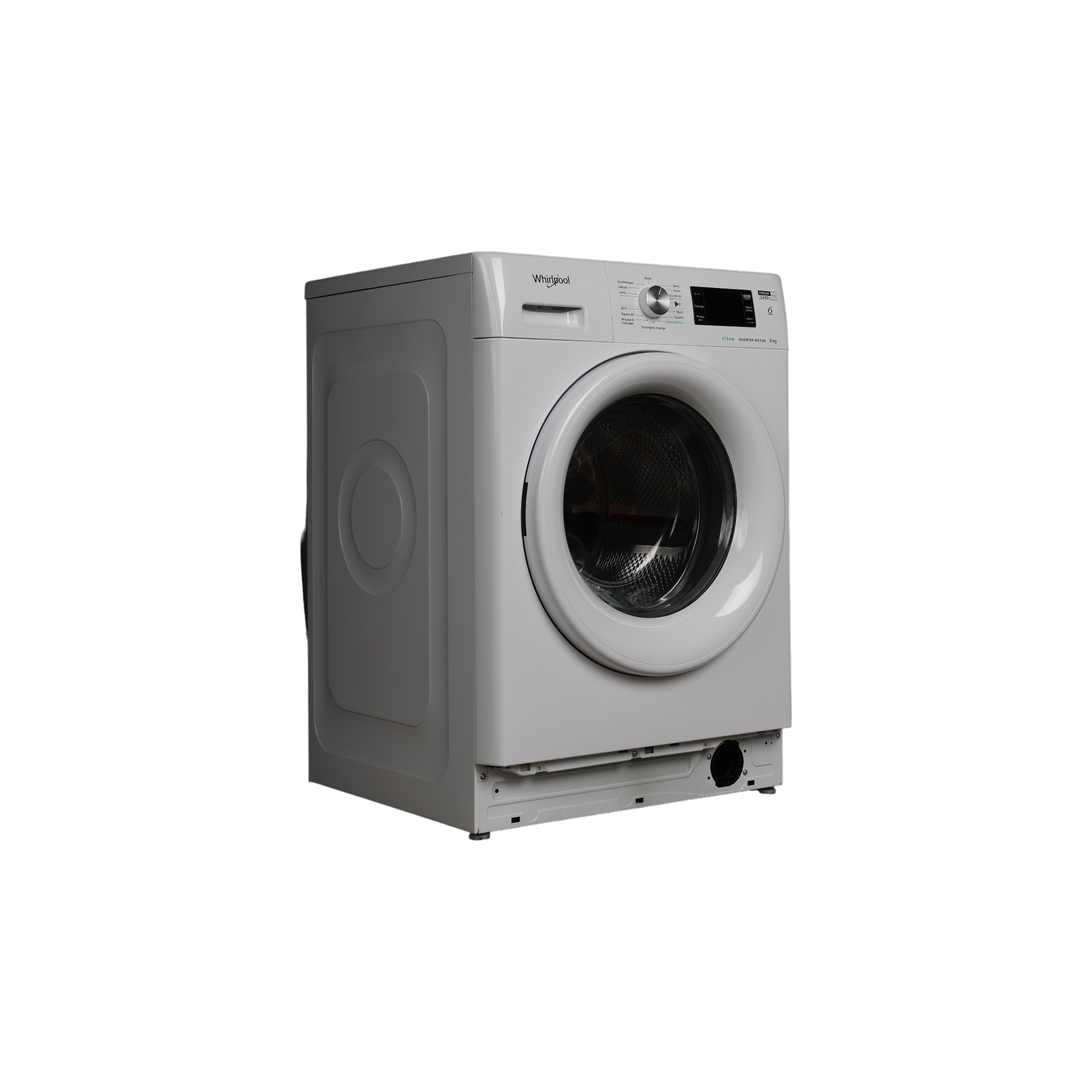 Lave-Linge Hublot 9 kg Reconditionné WHIRLPOOL FFBS9448WVFR : vue du côté gauche