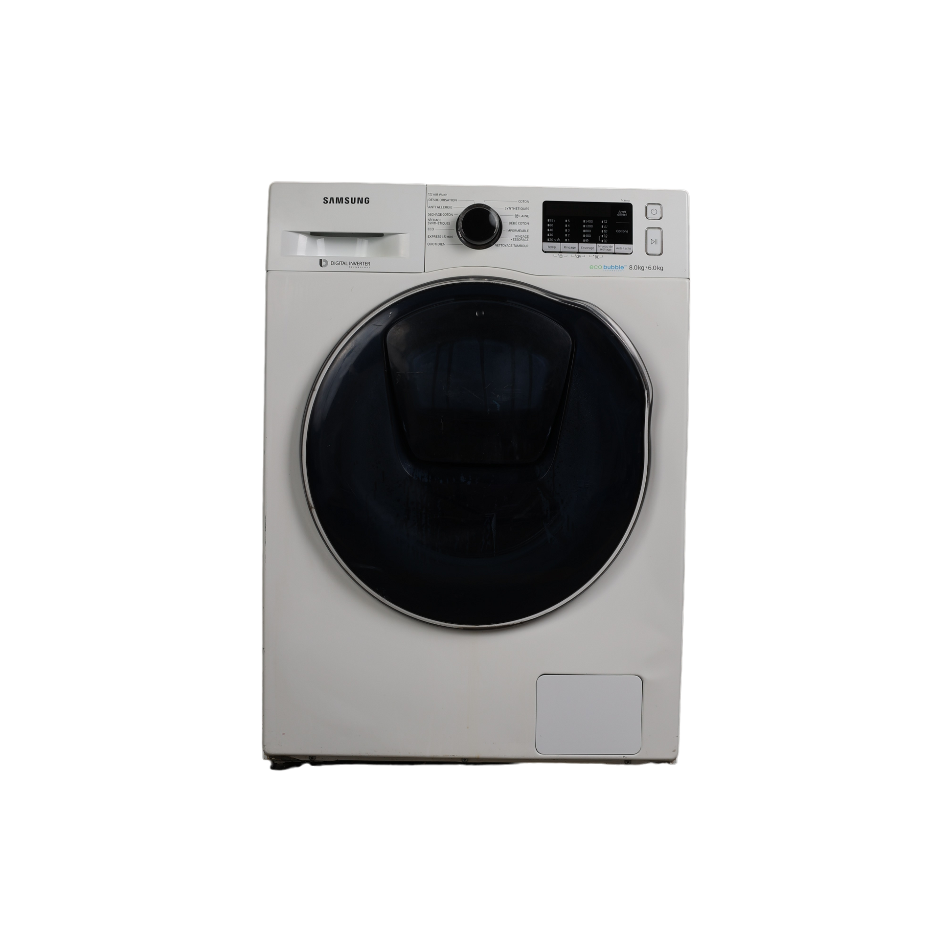 Lave-Linge Sechant 8 kg Reconditionné SAMSUNG WD80K5B10OW : vue de face