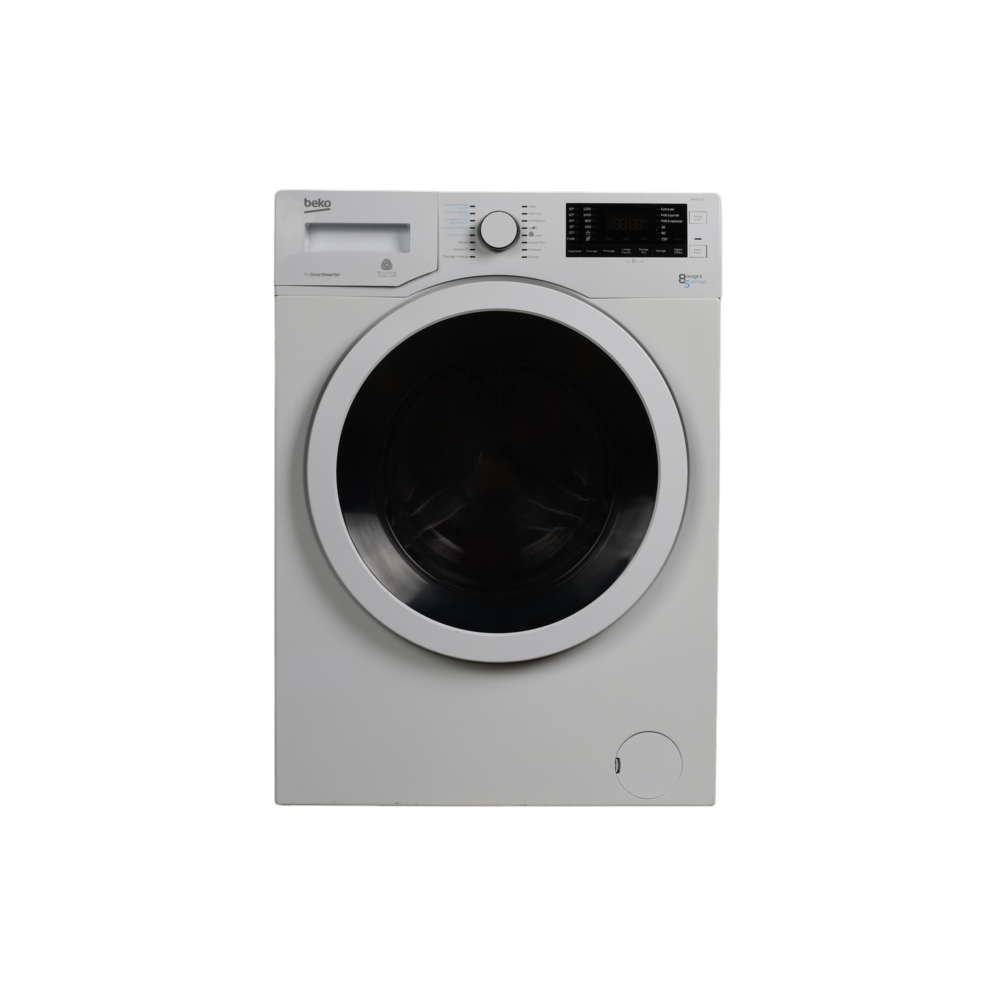 Lave-Linge Sechant 8 kg Reconditionné BEKO WDW85120 : vue de face