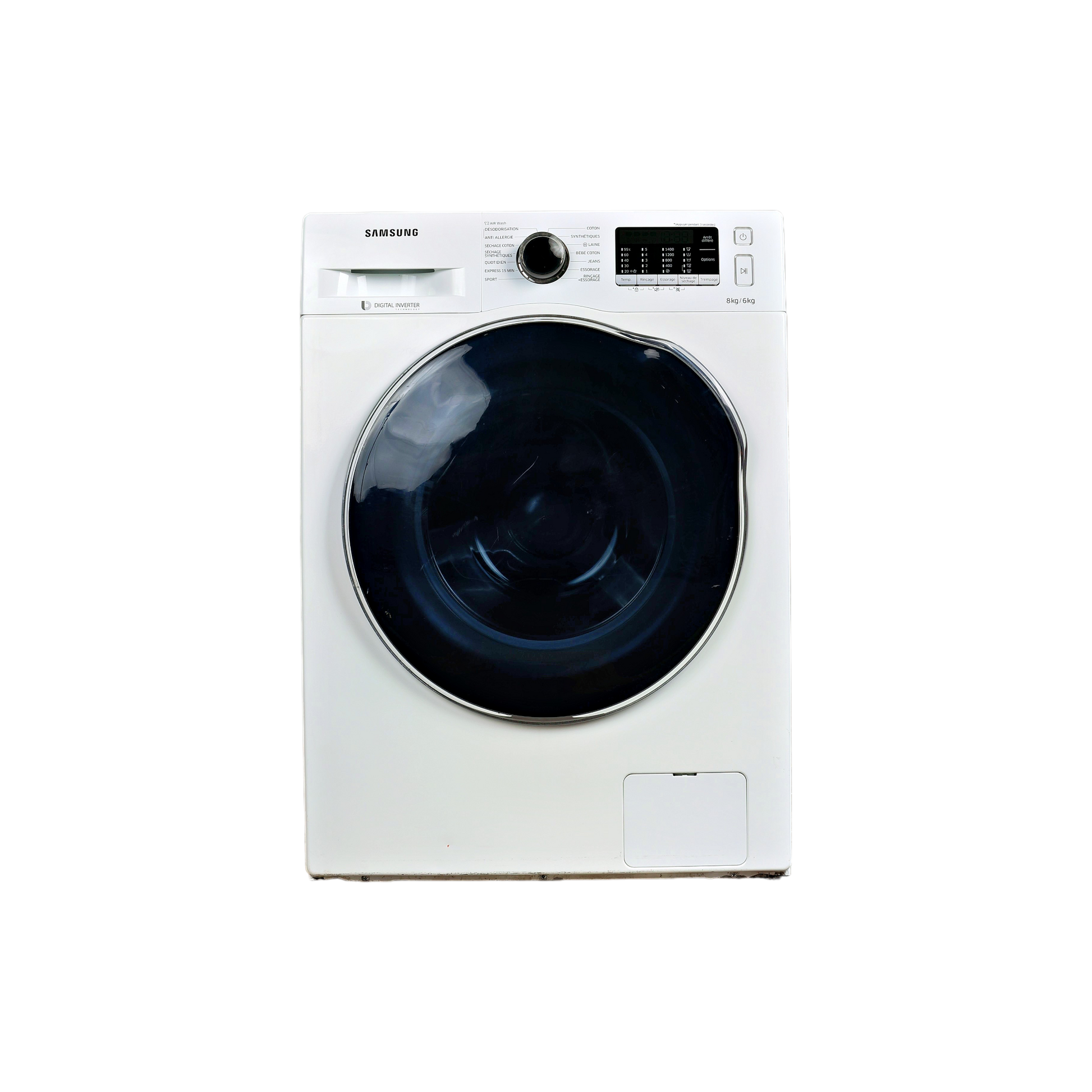 Lave-Linge Sechant 8 kg Reconditionné SAMSUNG WD80J5430AW : vue de face