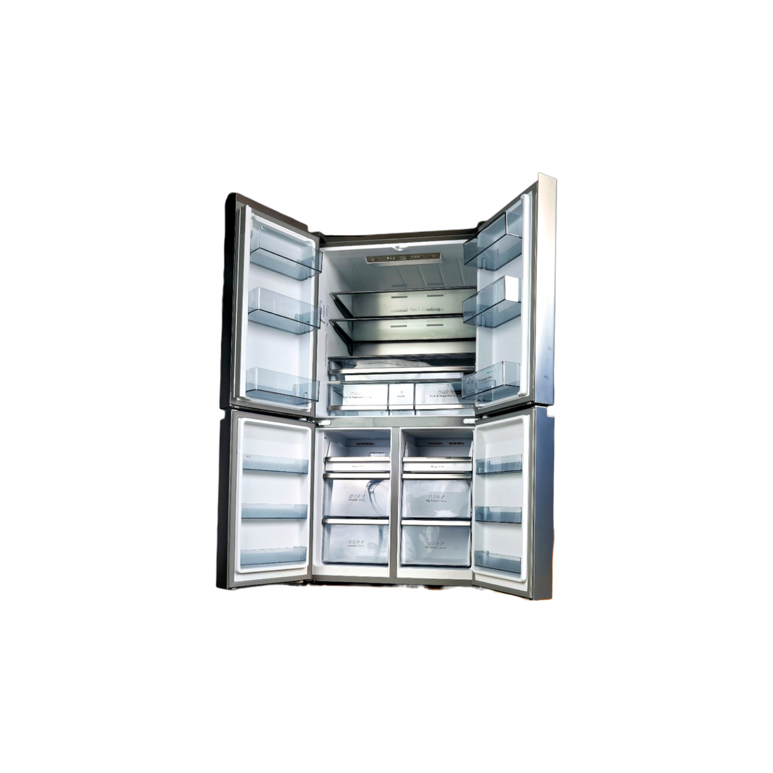 Réfrigérateur Multi-Portes 609 L Reconditionné HISENSE RQ758N4SBSE : vue de l'intérieur