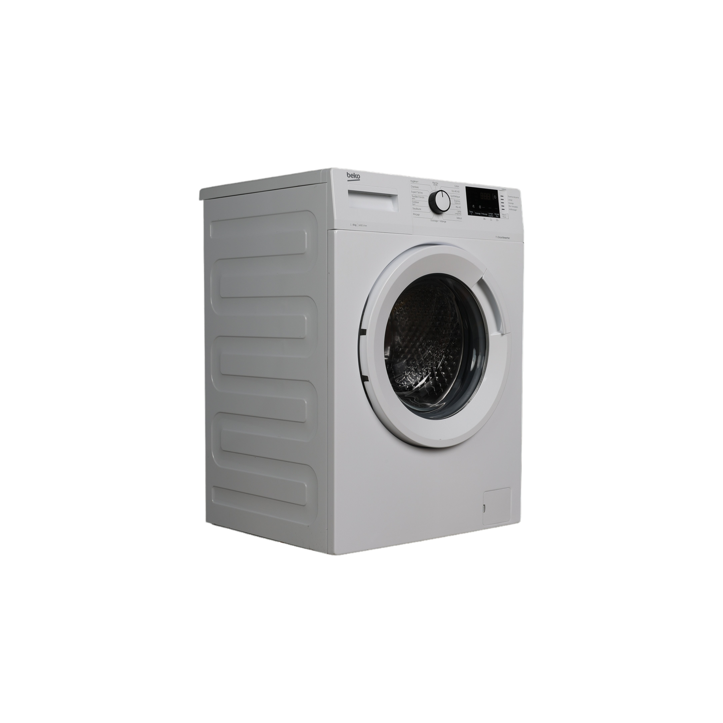 Lave-Linge Hublot 8 kg Reconditionné BEKO WMB8455 : vue du côté gauche