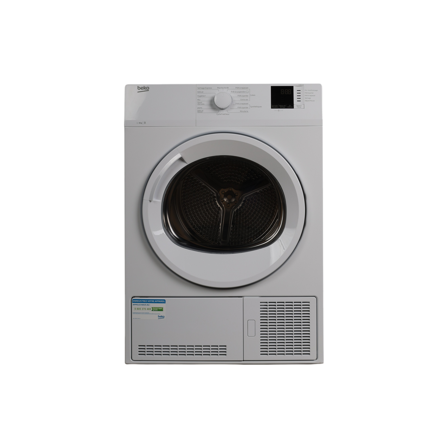 Seche-Linge Condensation 8 kg Reconditionné BEKO DCB816W : vue de face