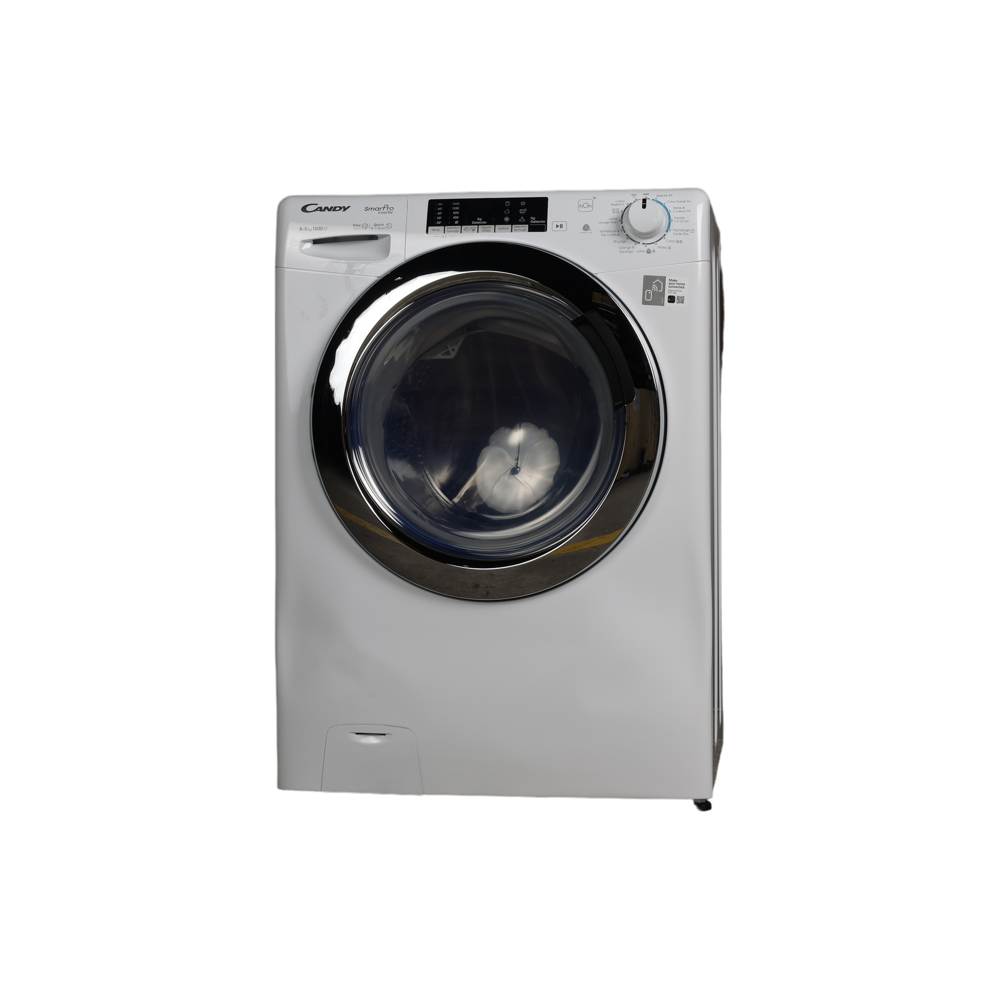 Lave-Linge Sechant 8 kg Reconditionné CANDY CSOW5854TWMC-S : vue de face