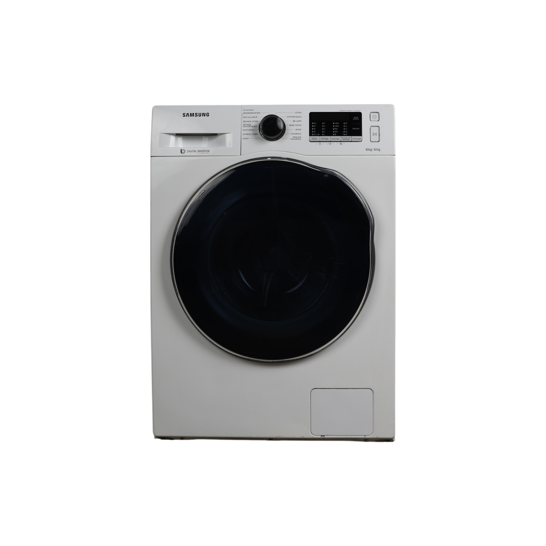 Lave-Linge Sechant 8 kg Reconditionné SAMSUNG WD80J6A10AW : vue de face