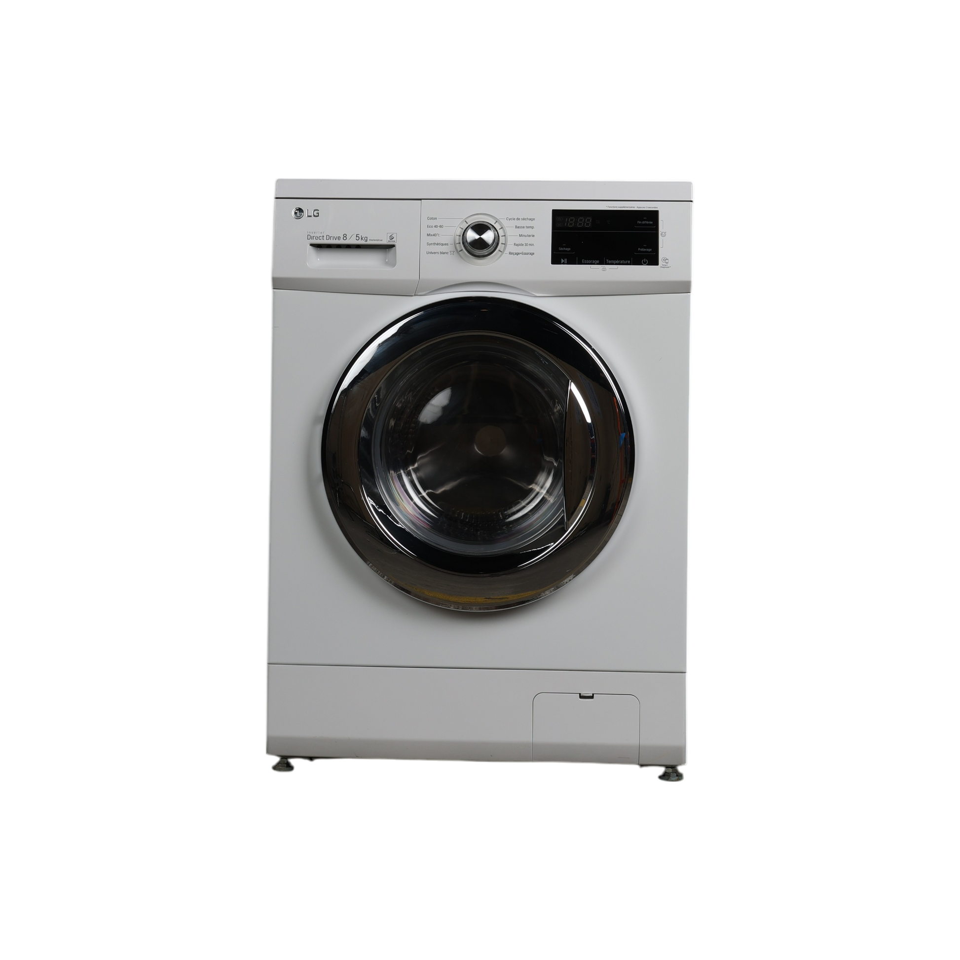 Lave-Linge Sechant 8 kg Reconditionné LG F854M22WR : vue de face