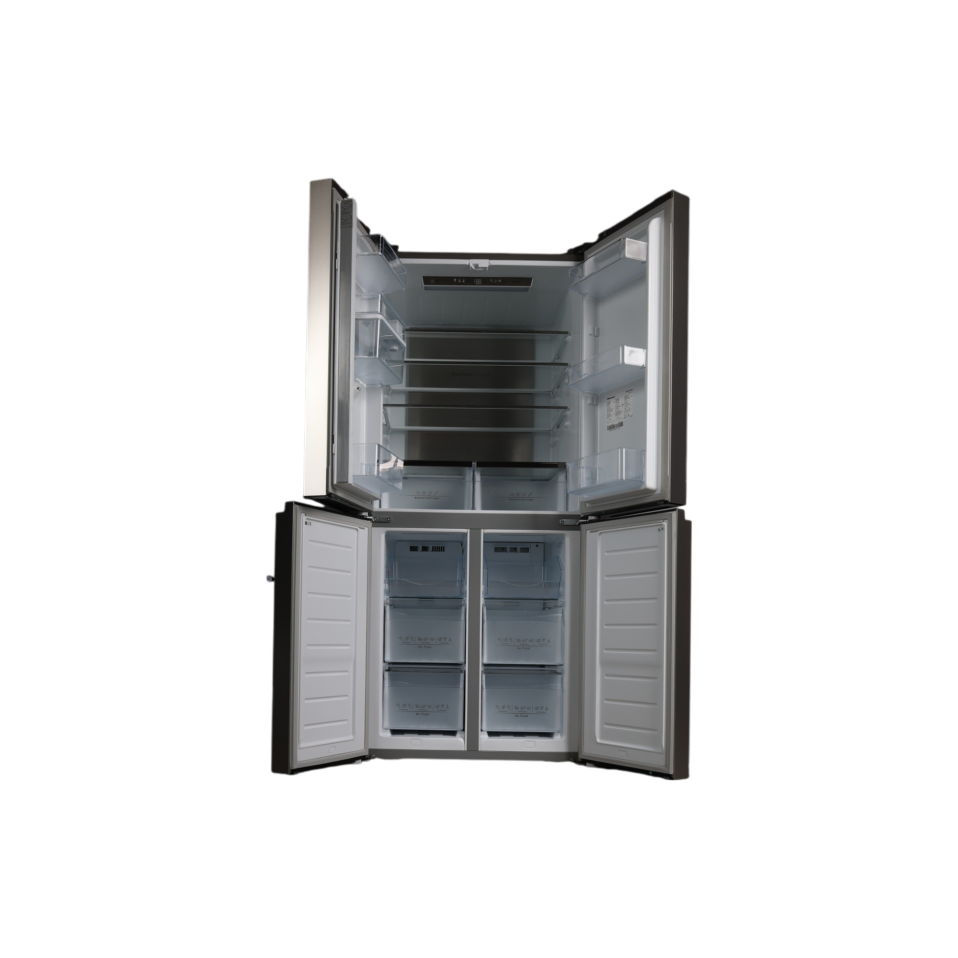 Réfrigérateur Multi-Portes 454 L Reconditionné HISENSE RQ563N4SWI1 : vue de l'intérieur