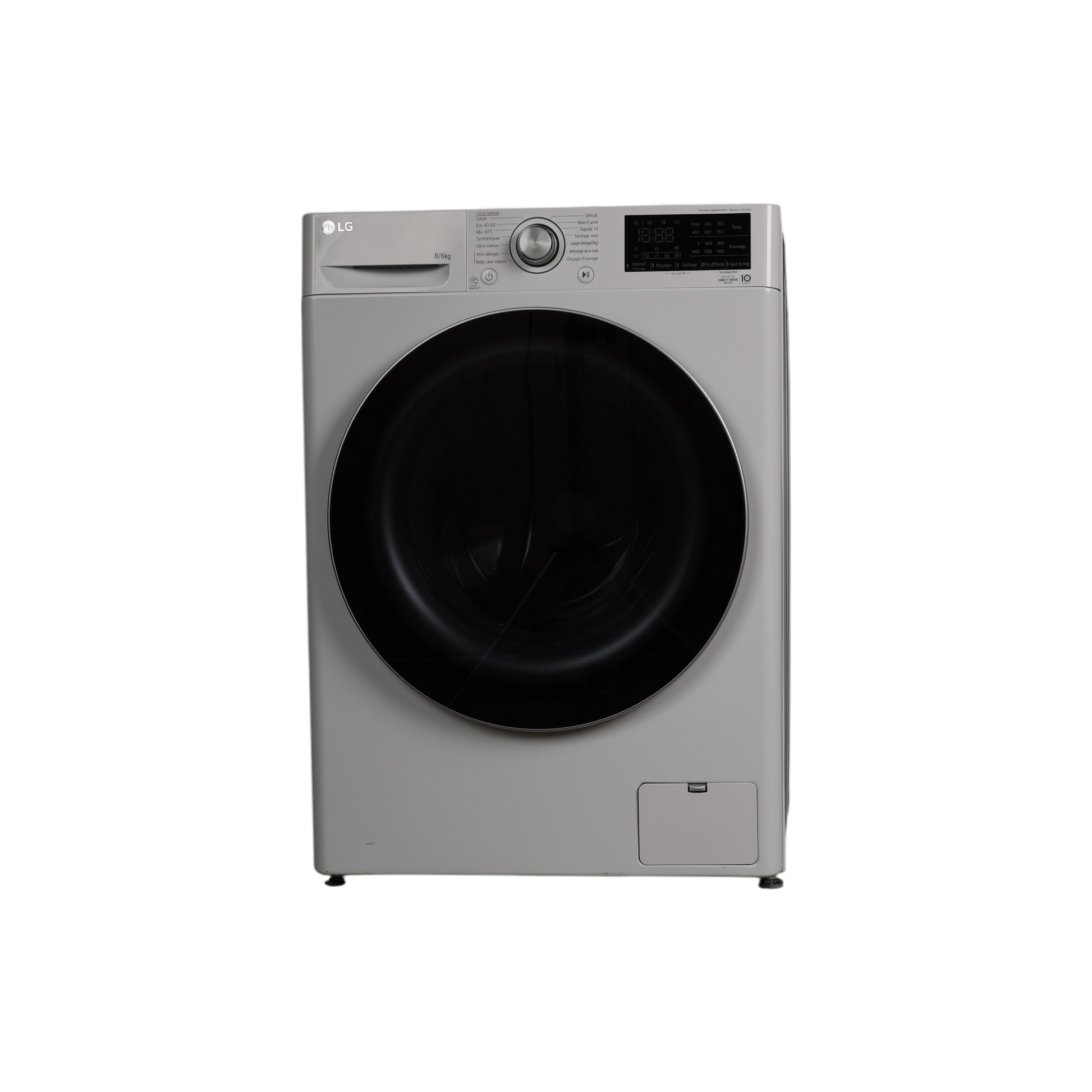 Lave-Linge Sechant 8 kg Reconditionné LG F864V31WRS : vue de face