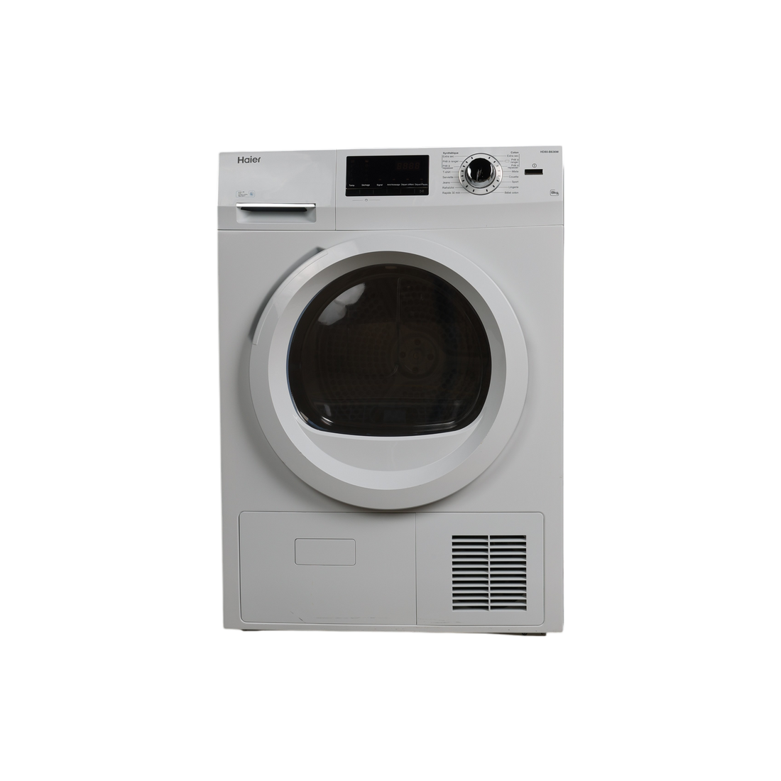 Seche-Linge Condensation 8 kg Reconditionné HAIER HD80-B636W : vue de face