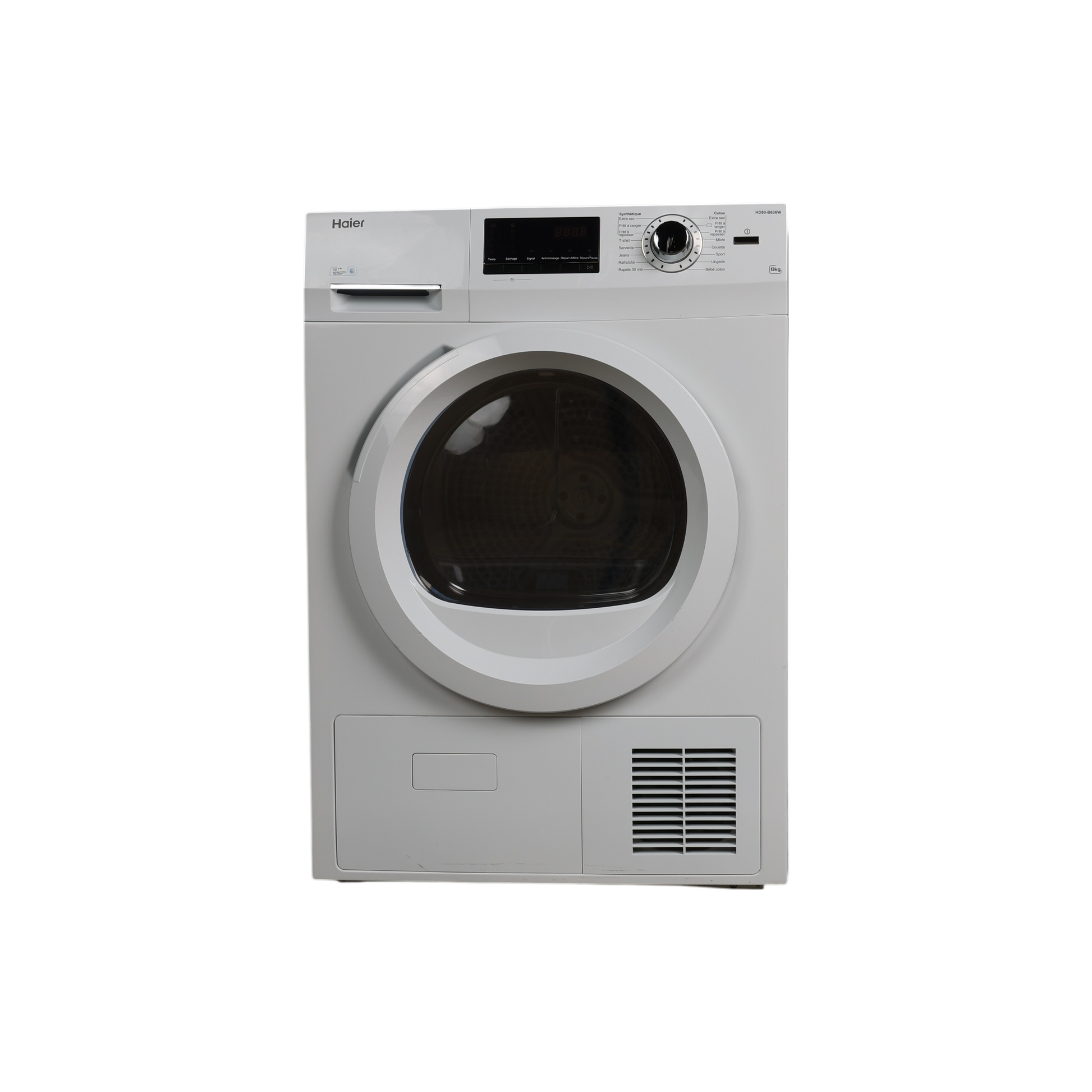 Seche-Linge Condensation 8 kg Reconditionné HAIER HD80-B636W : vue de face