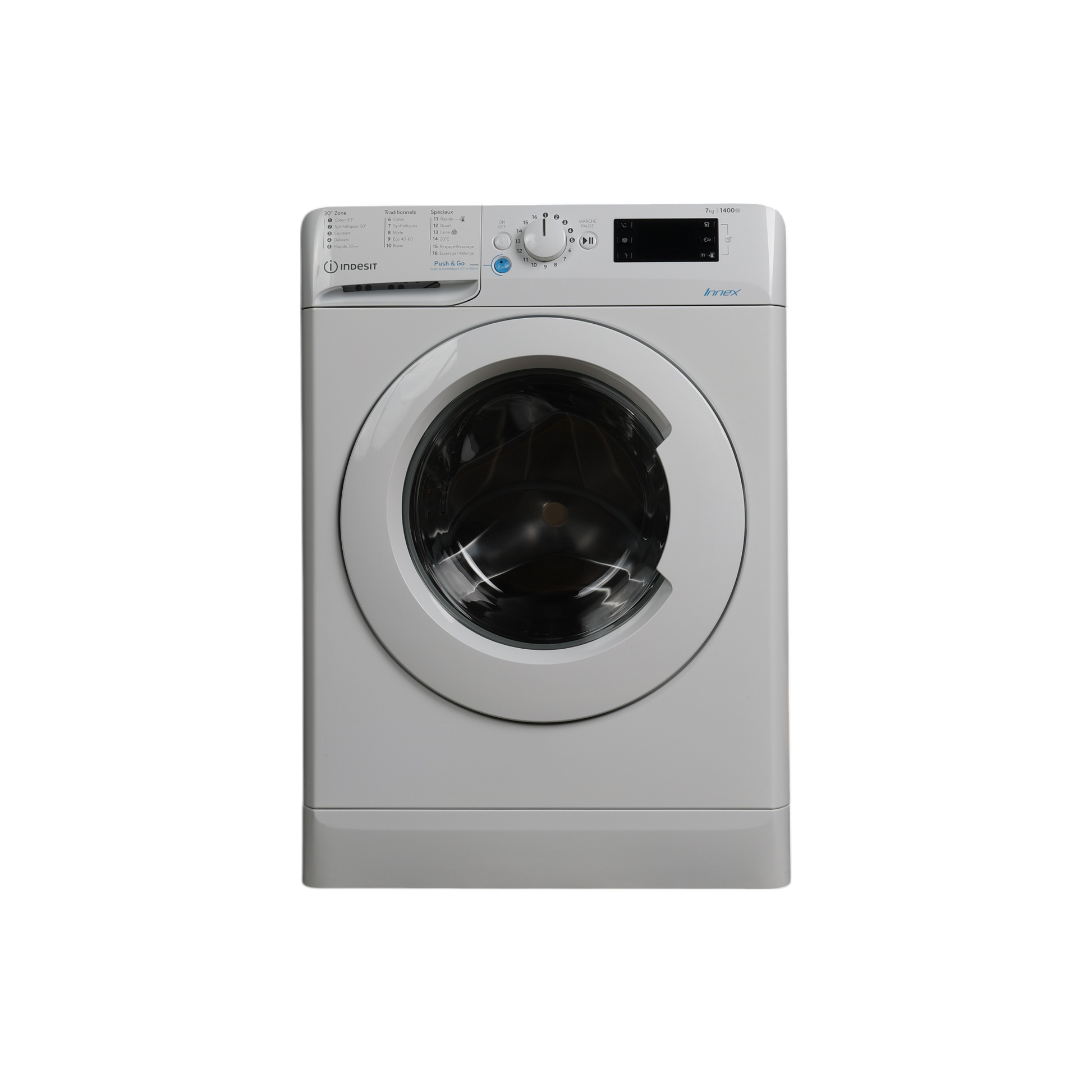 Lave-Linge Hublot 7 kg Reconditionné INDESIT BWE71452XWFRN : vue de face