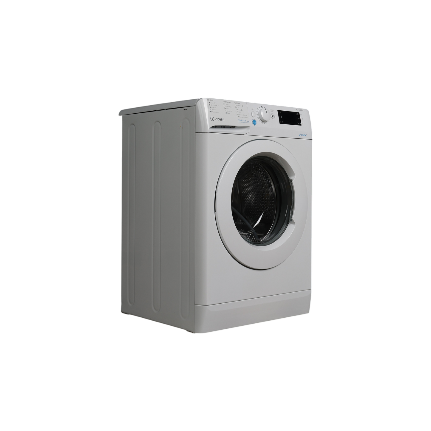 Lave-Linge Hublot 7 kg Reconditionné INDESIT BWE71452XWFRN : vue du côté gauche