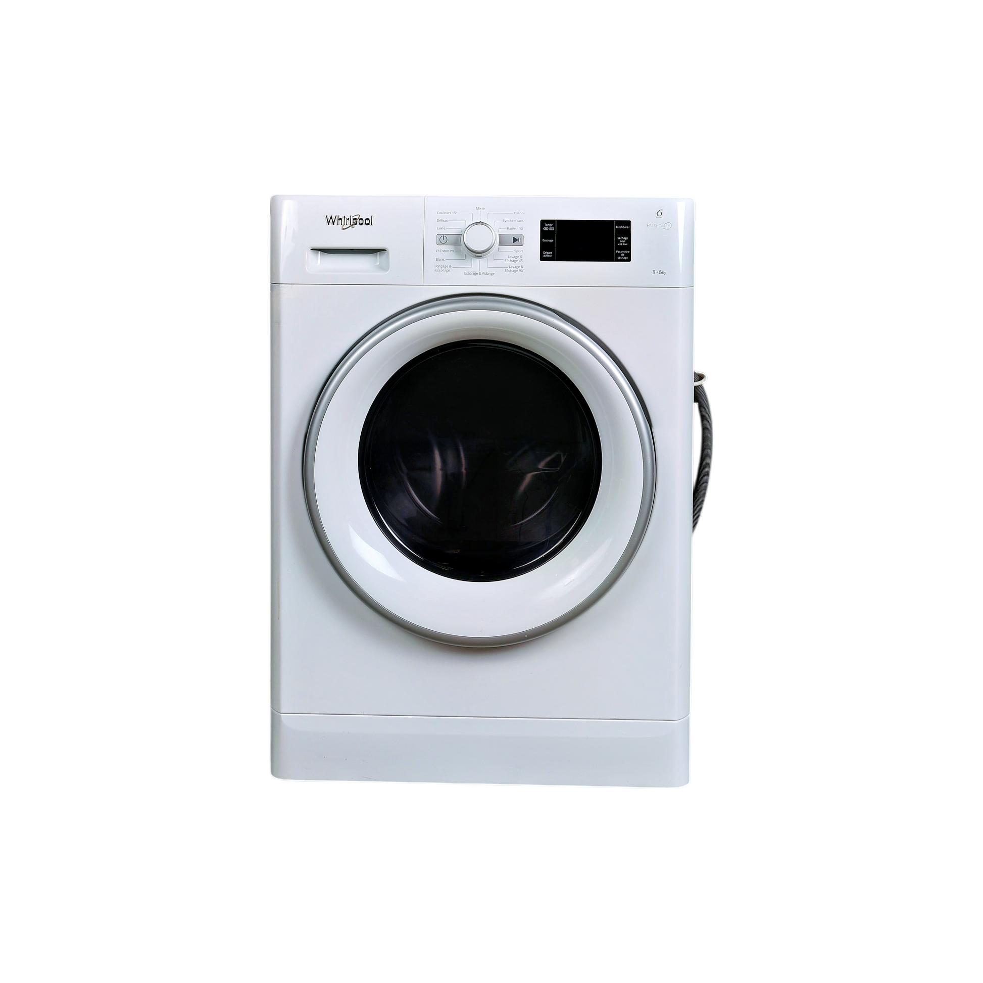 Lave-Linge Sechant 8 kg Reconditionné WHIRLPOOL FWDG86148WSFR : vue de face